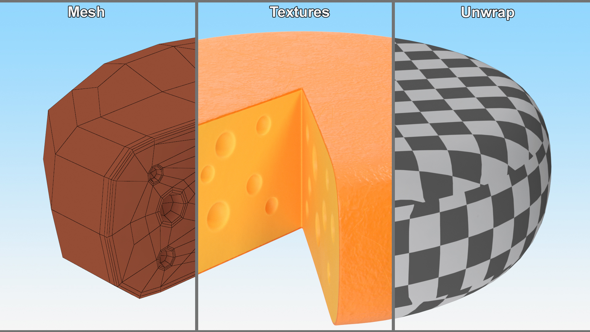 Cartoon Head of Cheese 3D