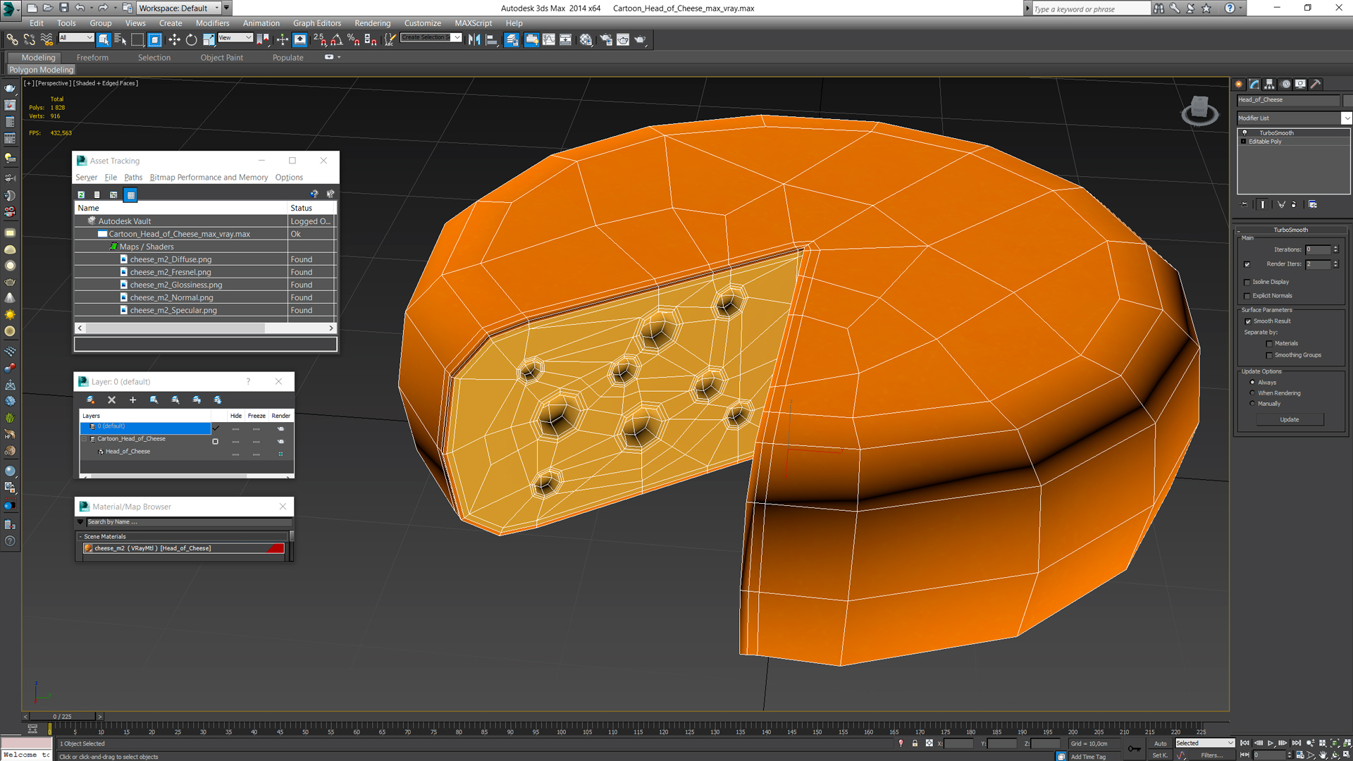 Cartoon Head of Cheese 3D