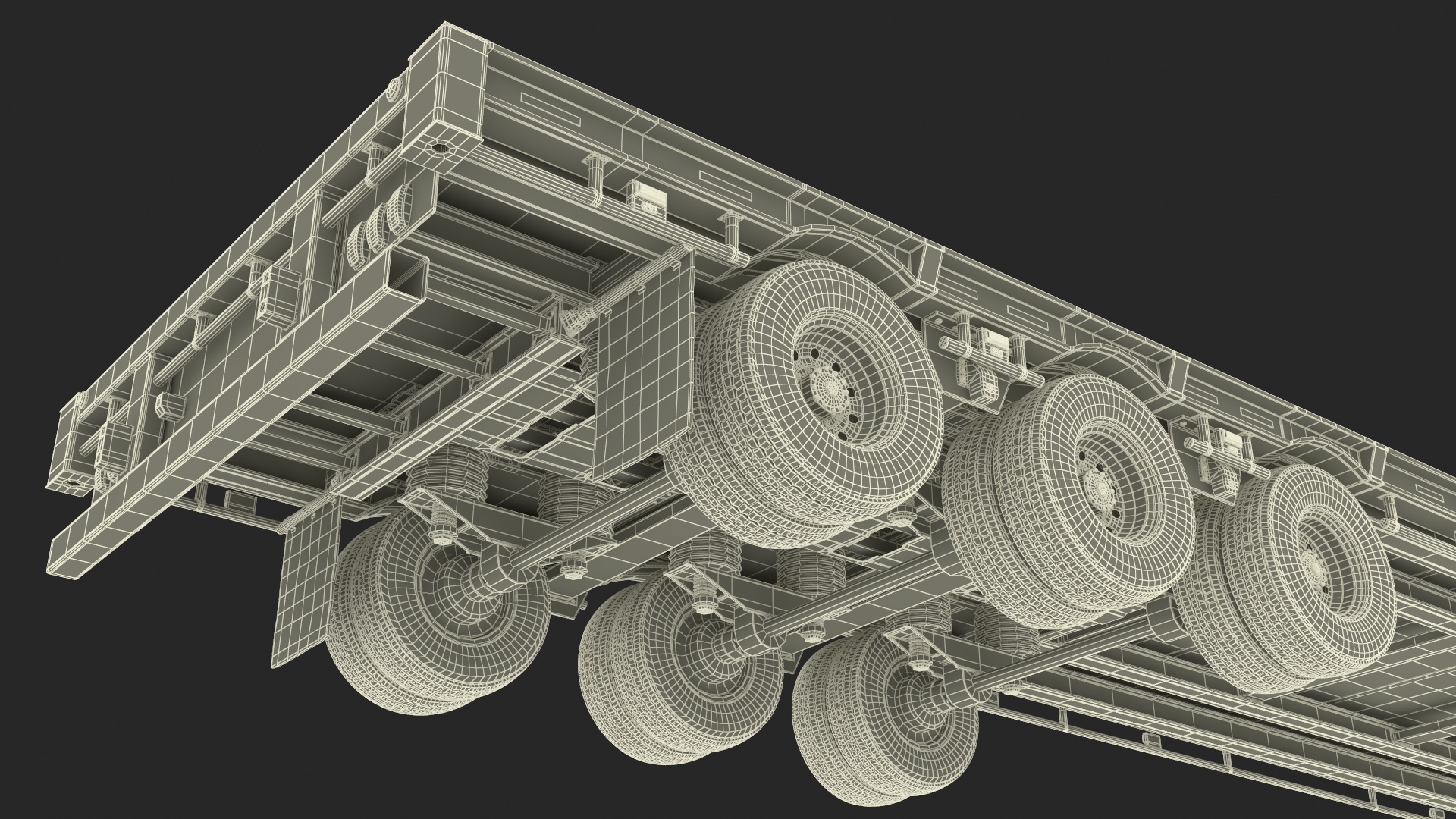 3D model Flatbed Semi Trailer