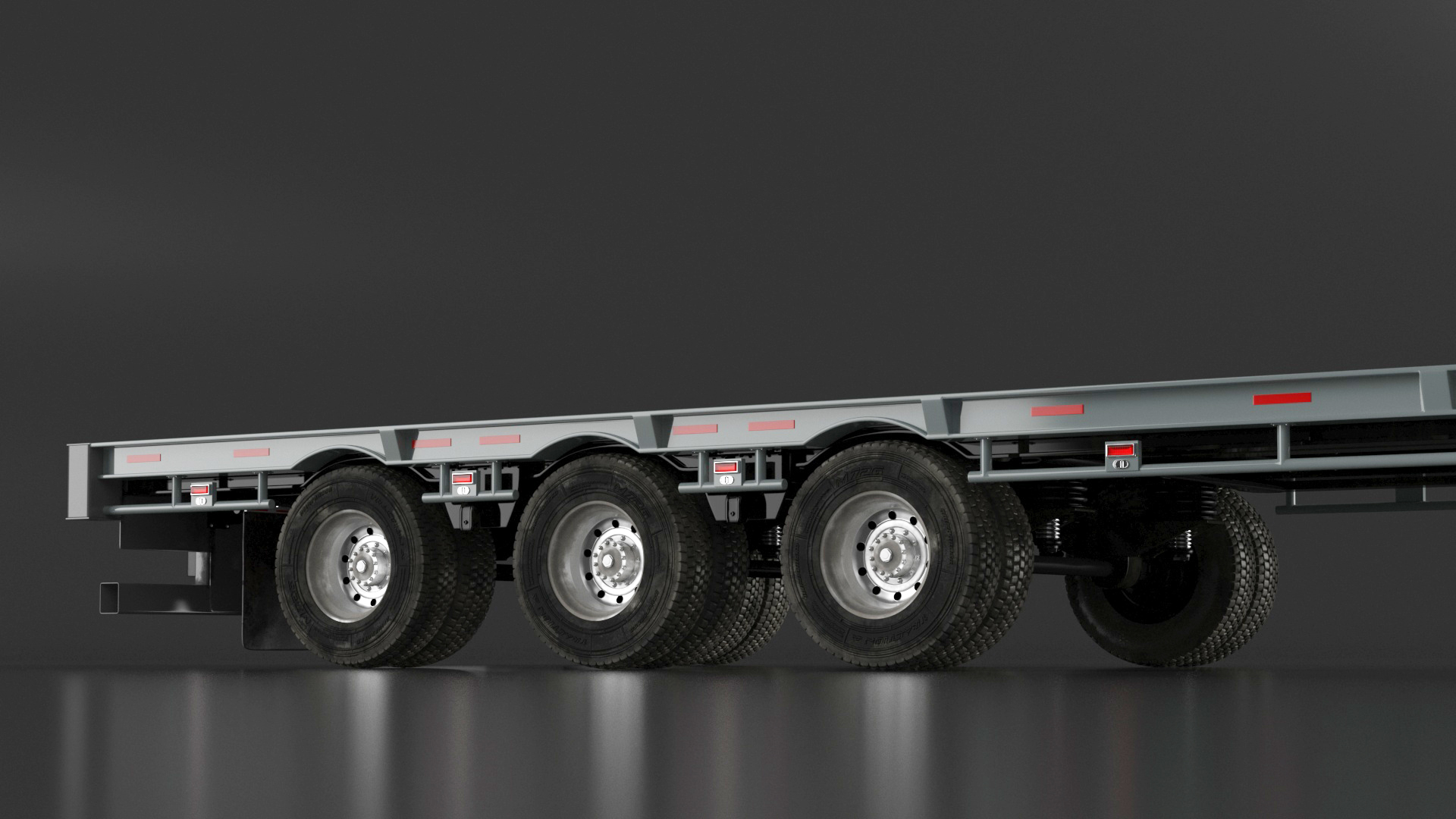 3D model Flatbed Semi Trailer