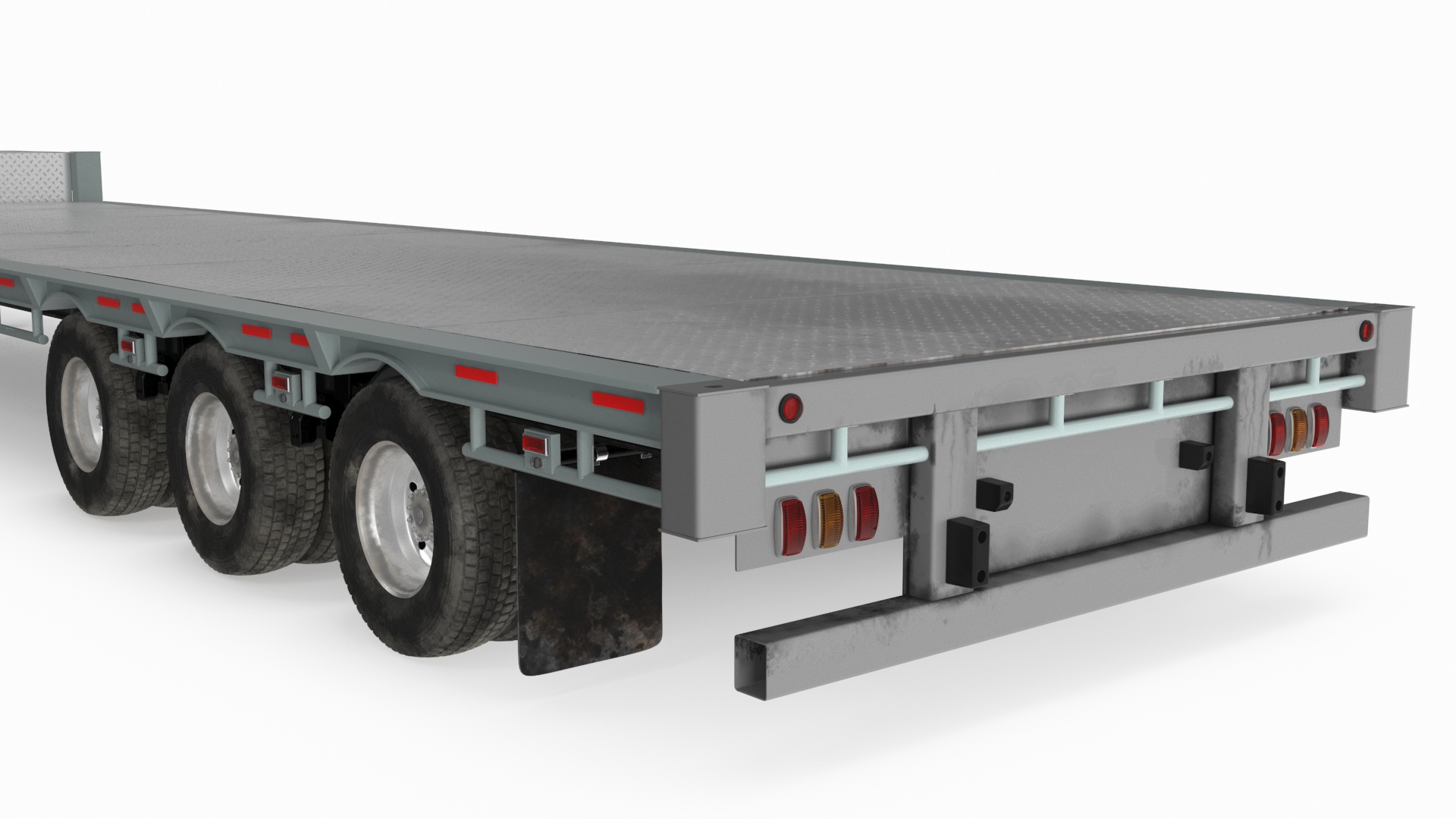 3D model Flatbed Semi Trailer