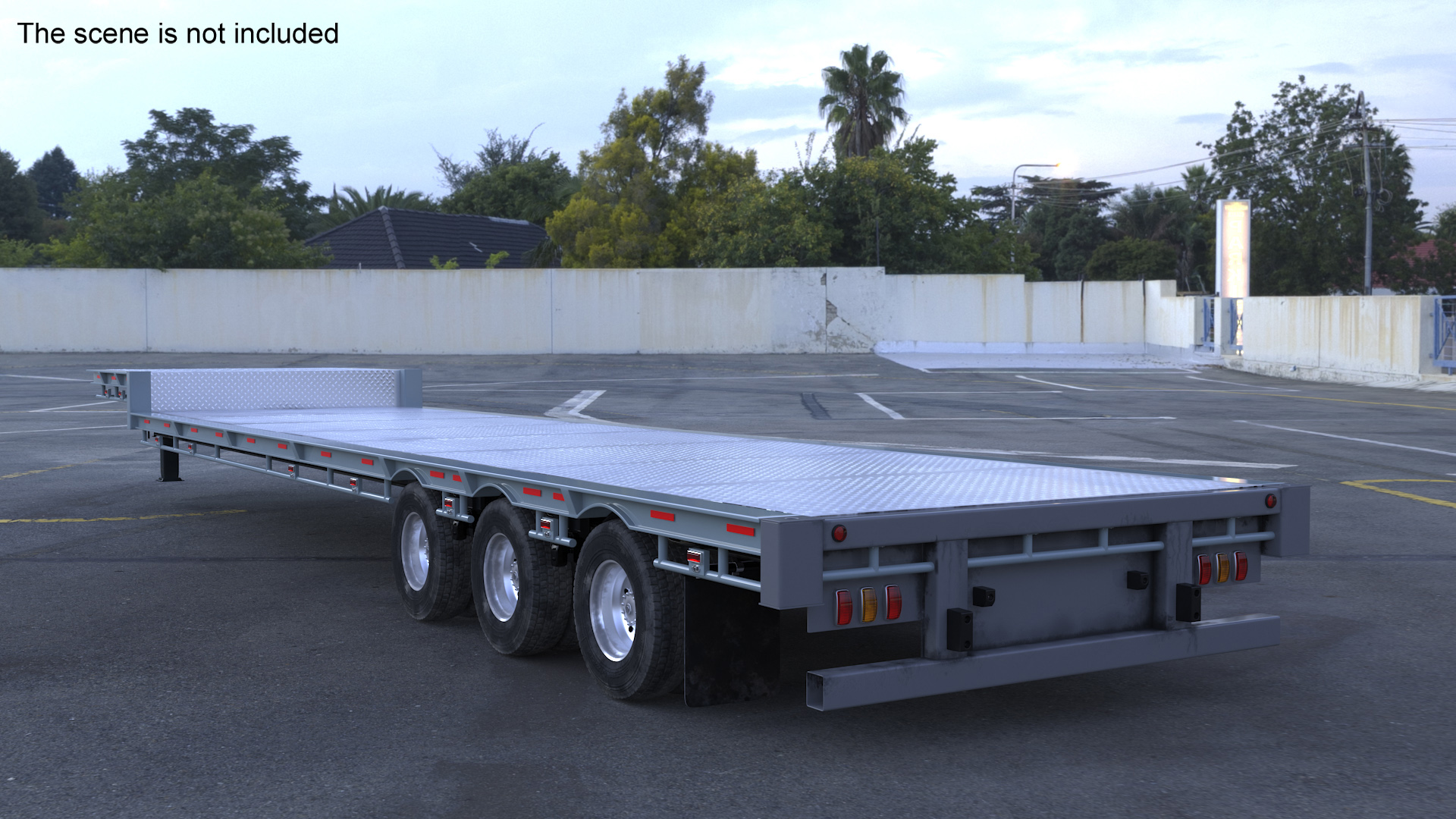 3D model Flatbed Semi Trailer