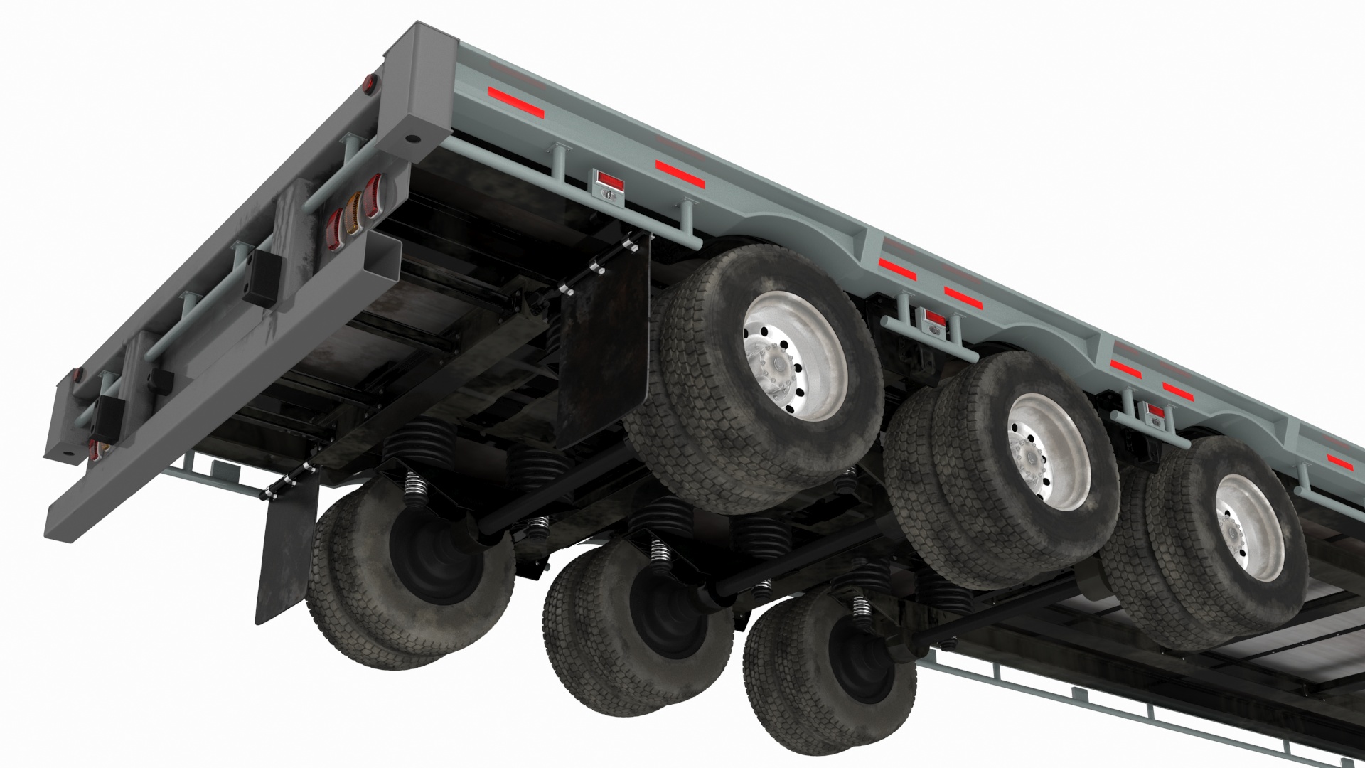 3D model Flatbed Semi Trailer