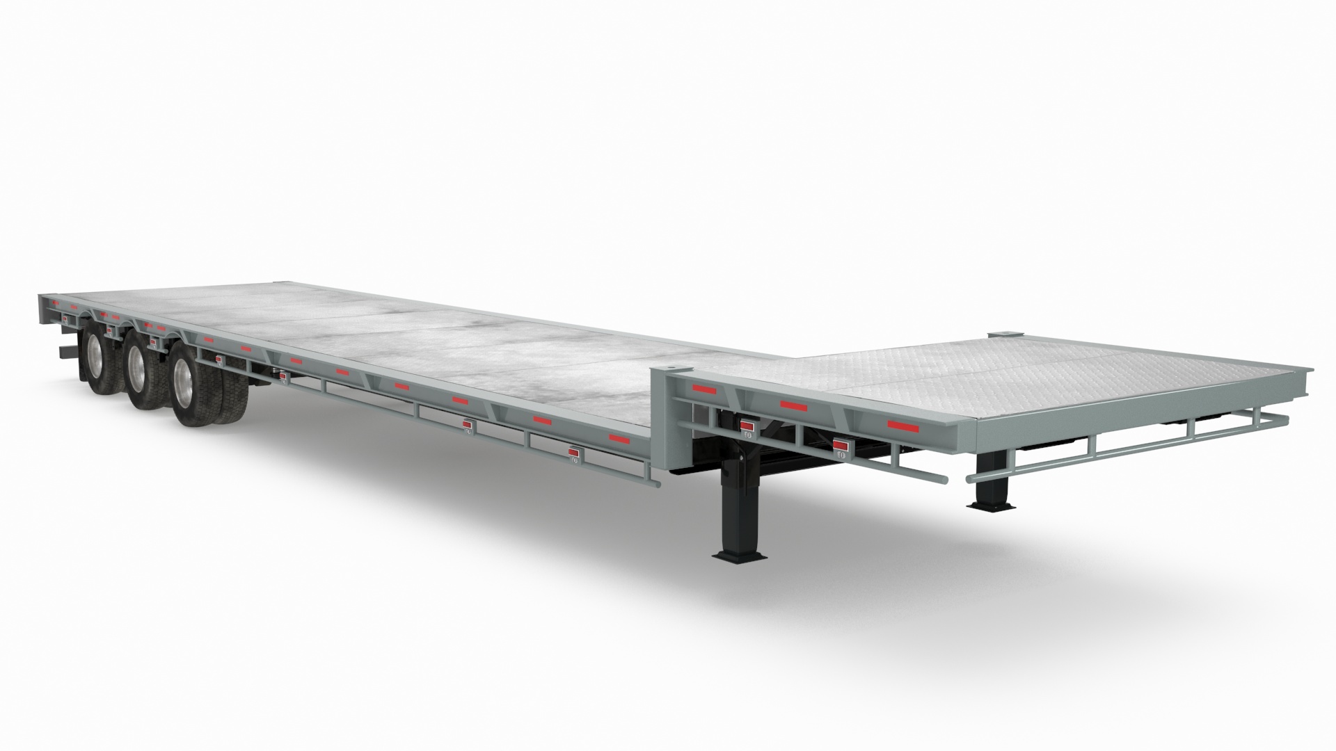 3D model Flatbed Semi Trailer