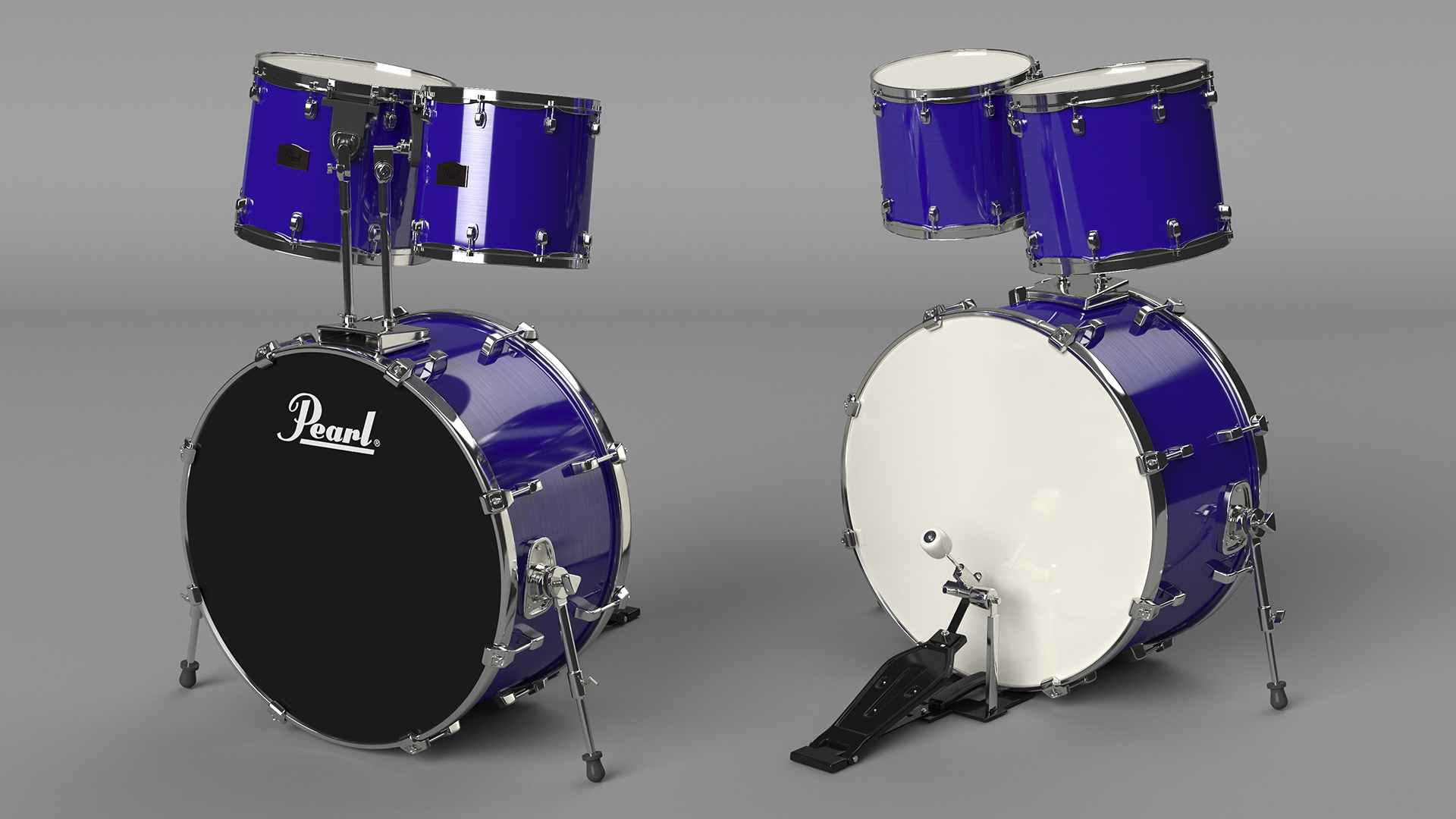 3D Bass Drum and Rack Toms model