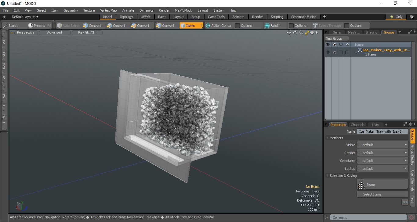 3D Ice Maker Tray with Ice model