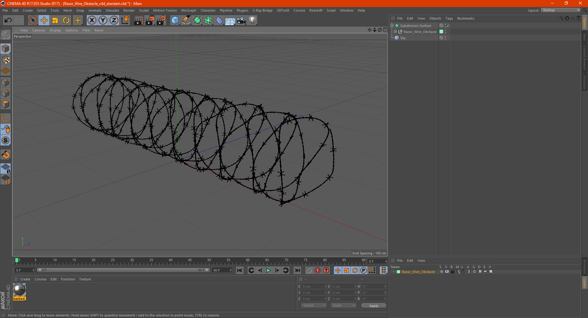 Razor Wire Obstacle 3D model