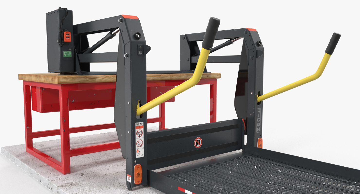 Hydraulic Wheelchair Lift Rigged 3D