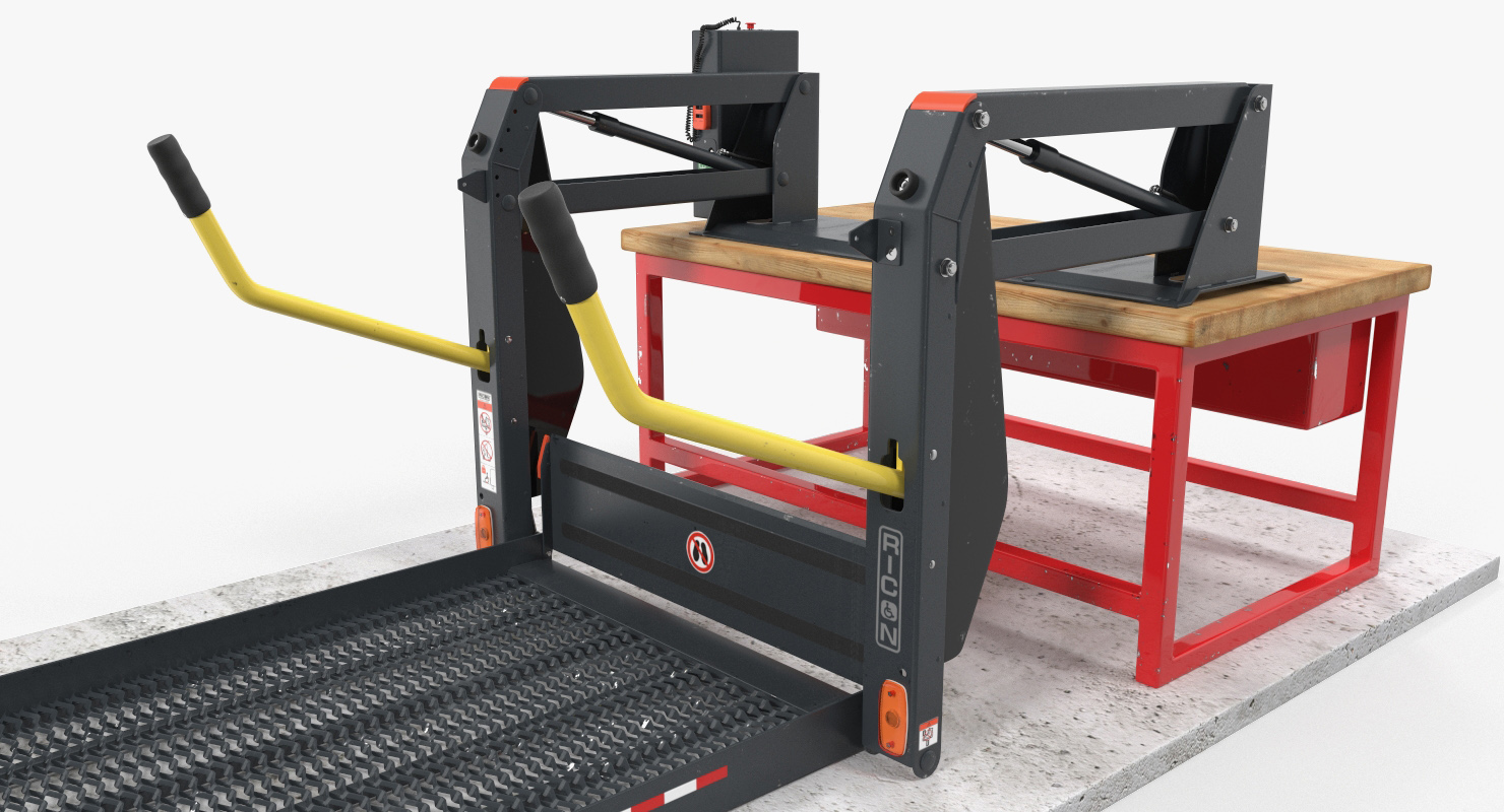 Hydraulic Wheelchair Lift Rigged 3D