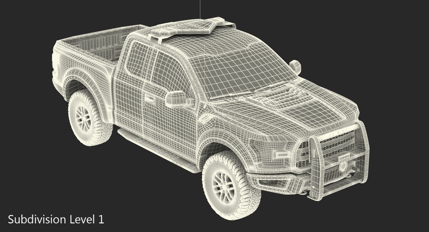 Police Pickup Truck Modern Generic 3D model