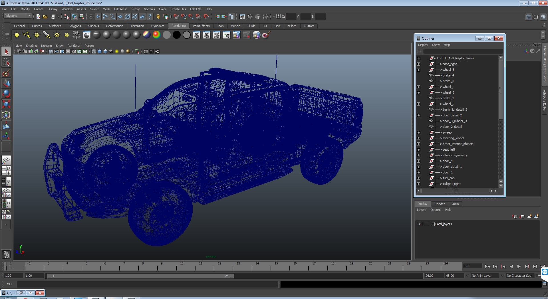 Police Pickup Truck Modern Generic 3D model