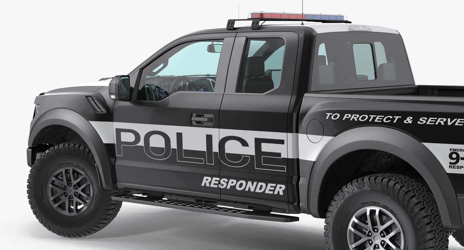 Police Pickup Truck Modern Generic 3D model