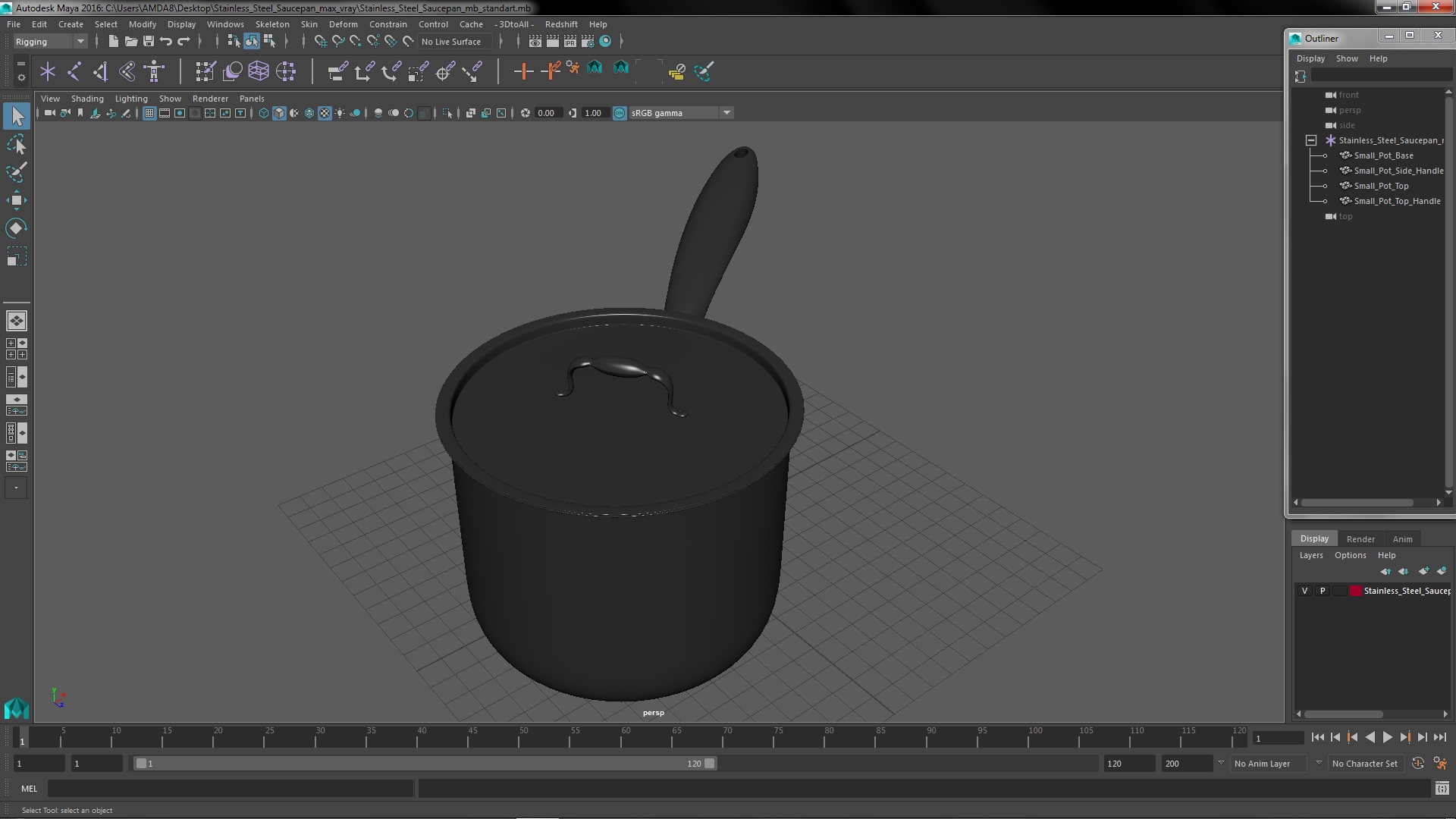 Stainless Steel Saucepan 3D model