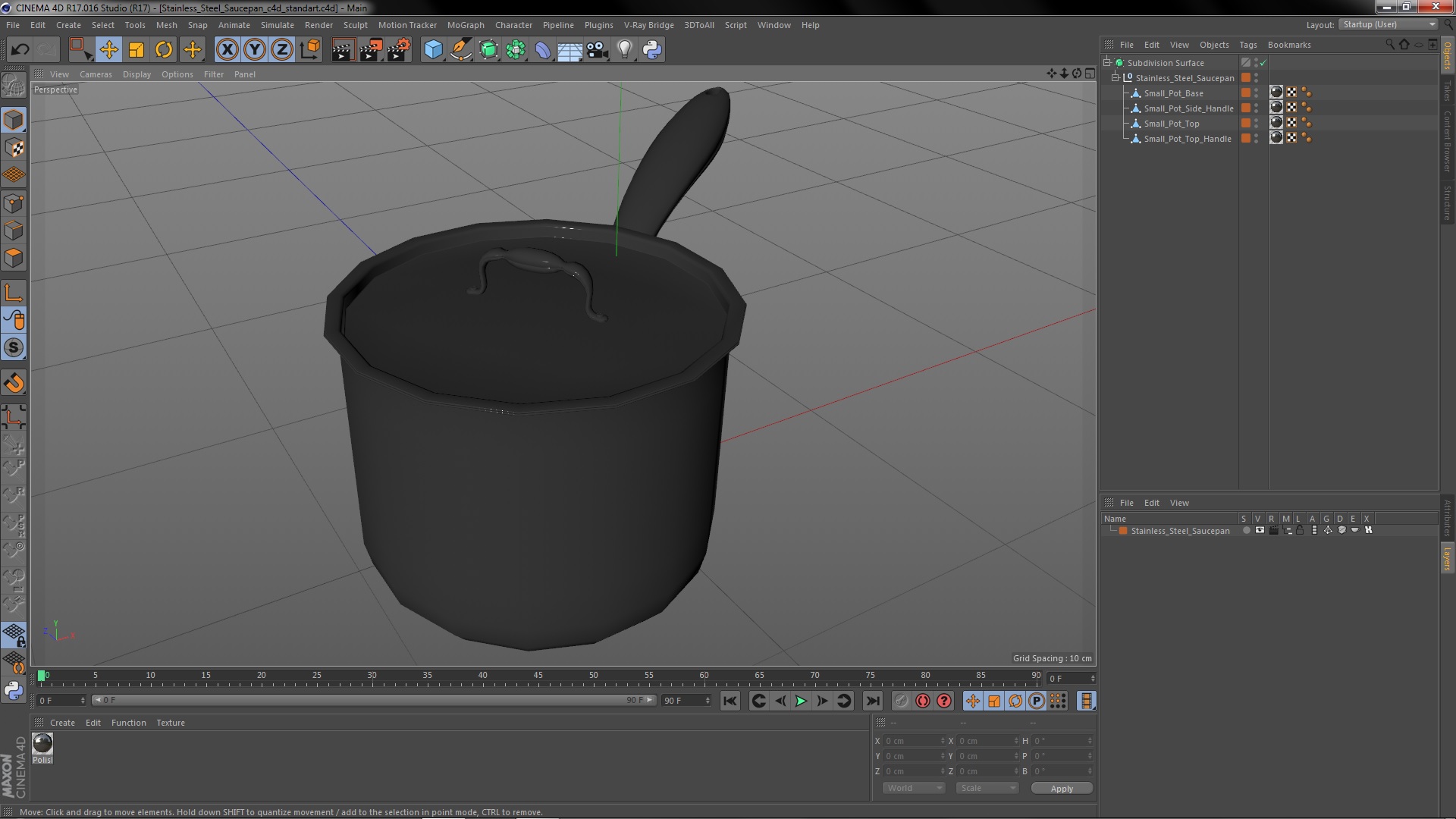 Stainless Steel Saucepan 3D model