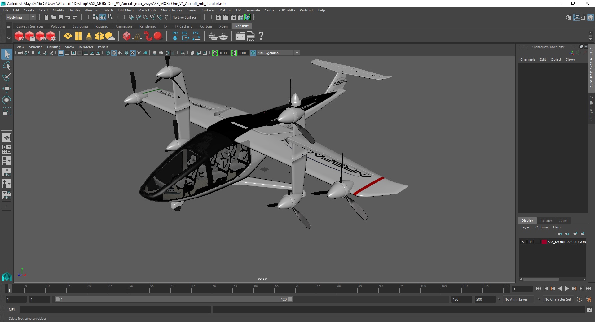 ASX MOBi-One V1 Aircraft 3D model