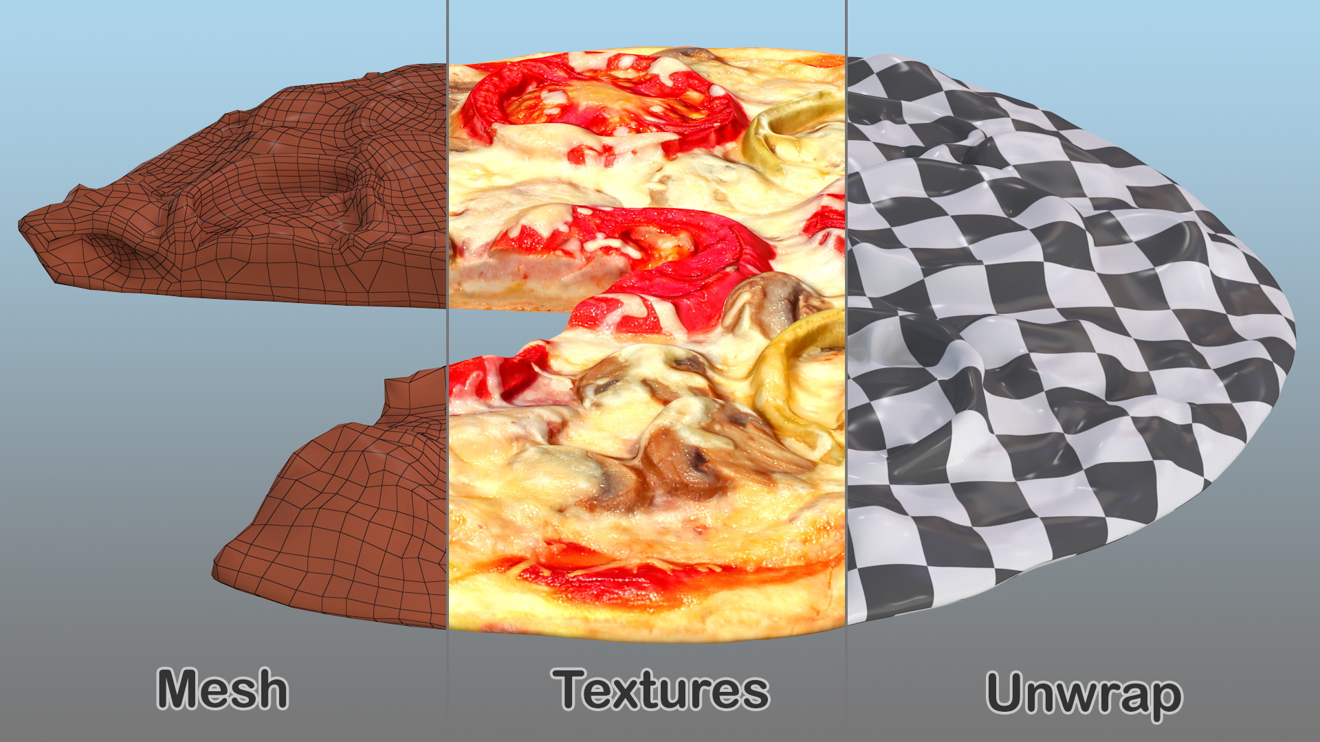 3D Pizza without One Slice model