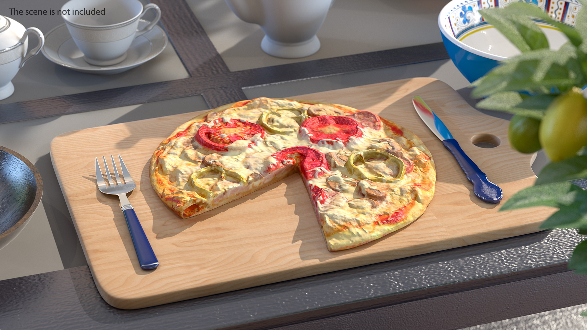 3D Pizza without One Slice model