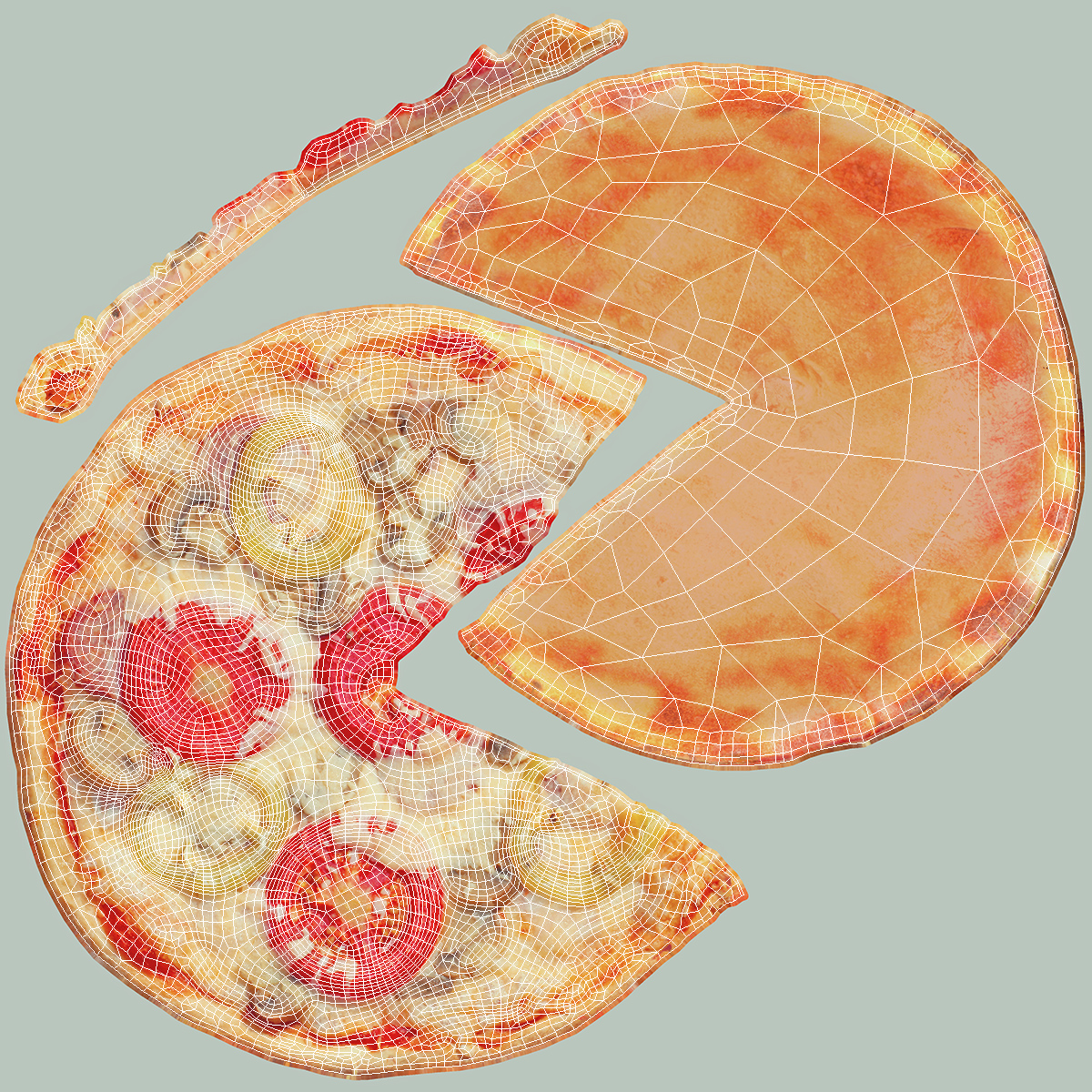 3D Pizza without One Slice model