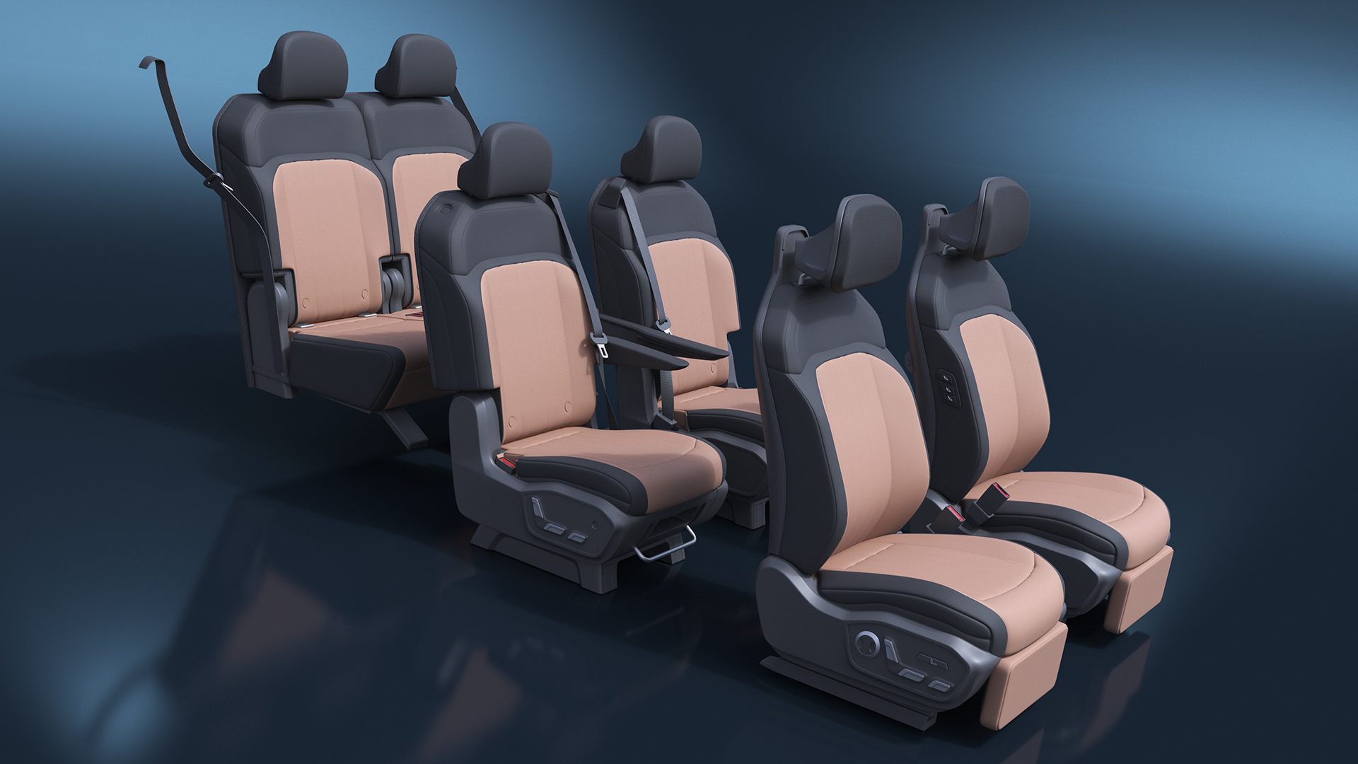 3D Vehicle Seats Row Interior Design model