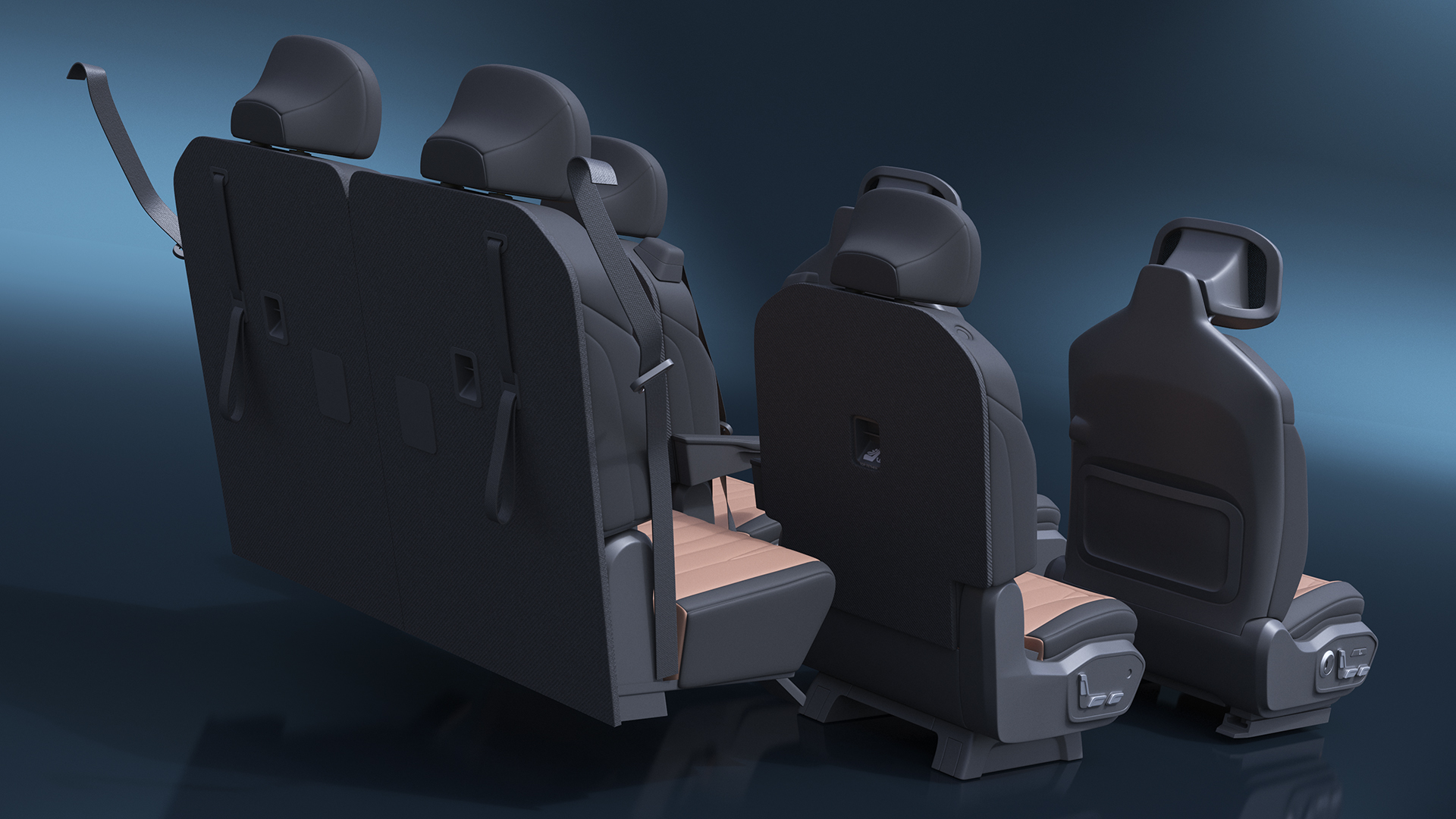 3D Vehicle Seats Row Interior Design model