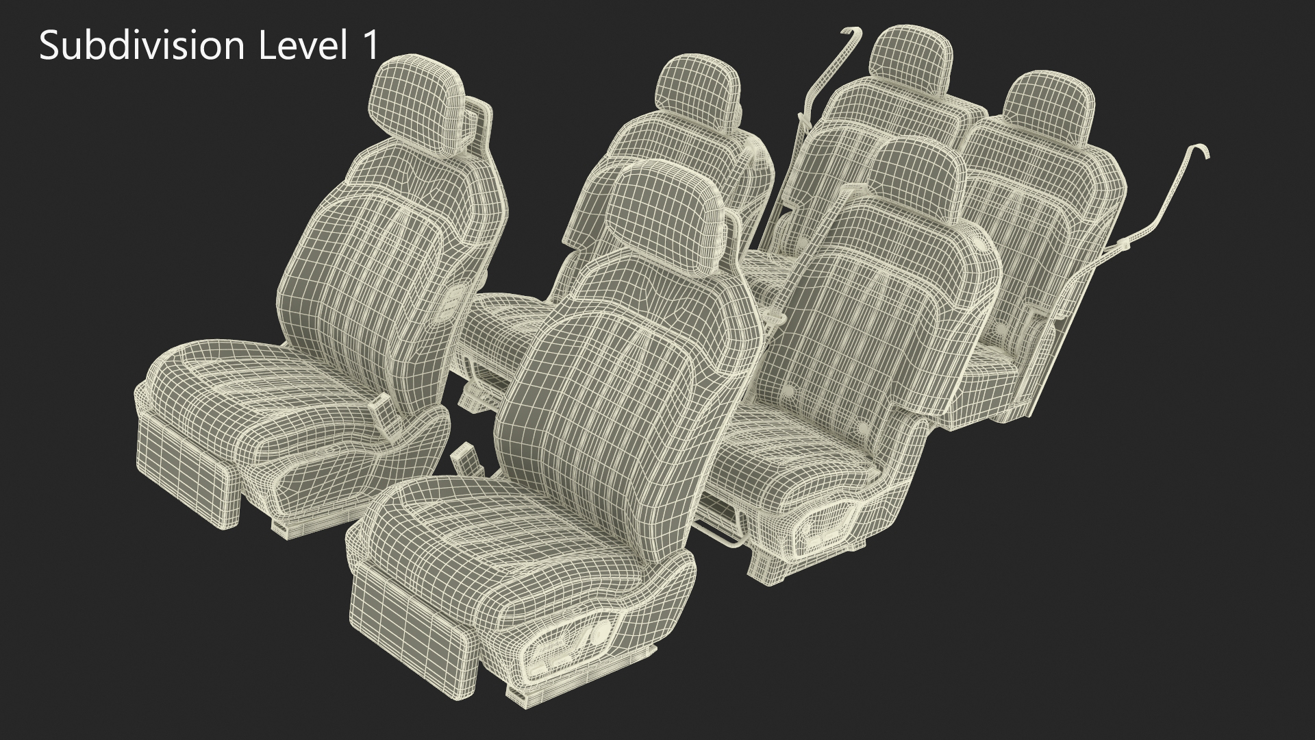 3D Vehicle Seats Row Interior Design model