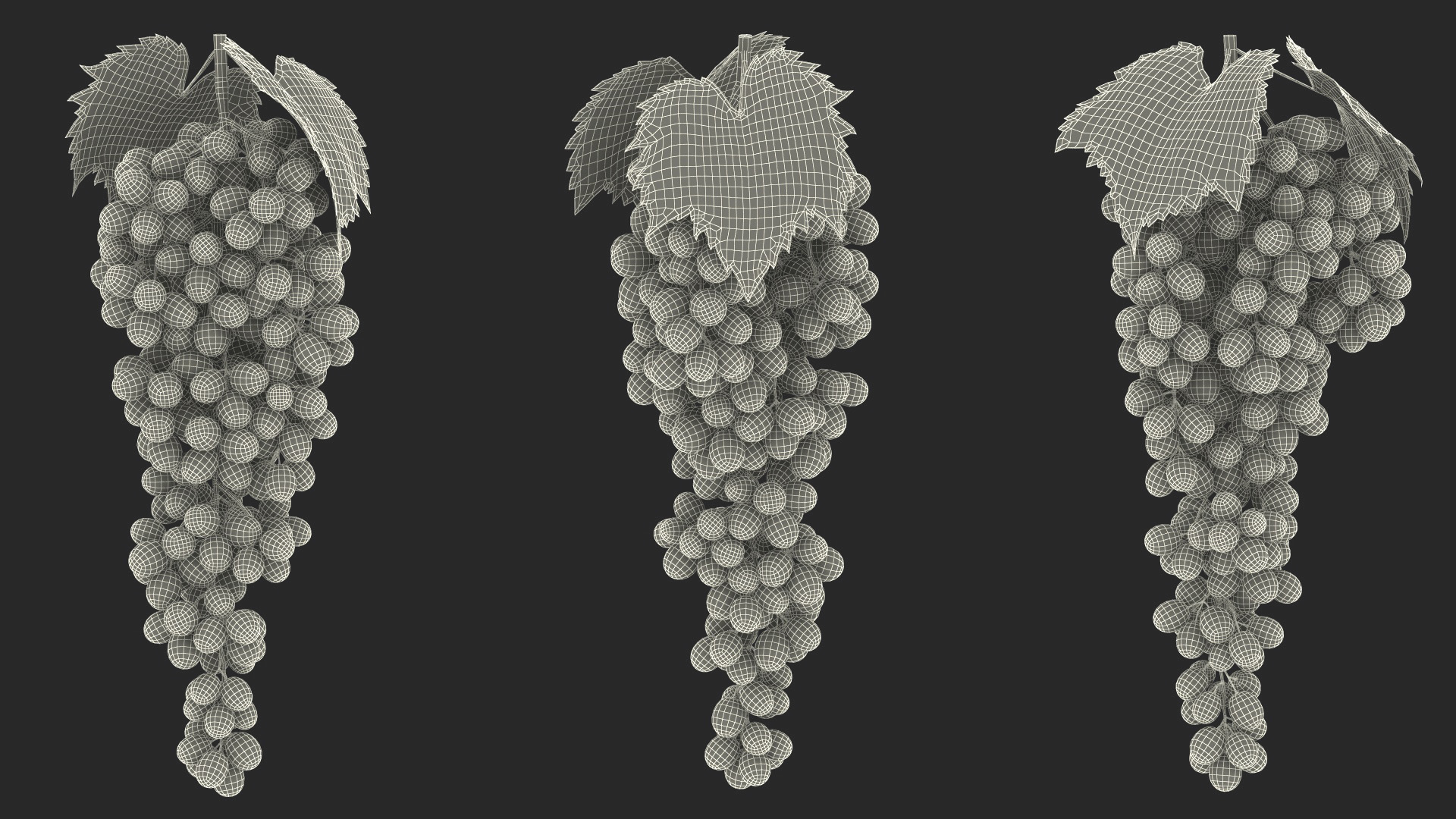 3D model Red Sultana Grape Cluster