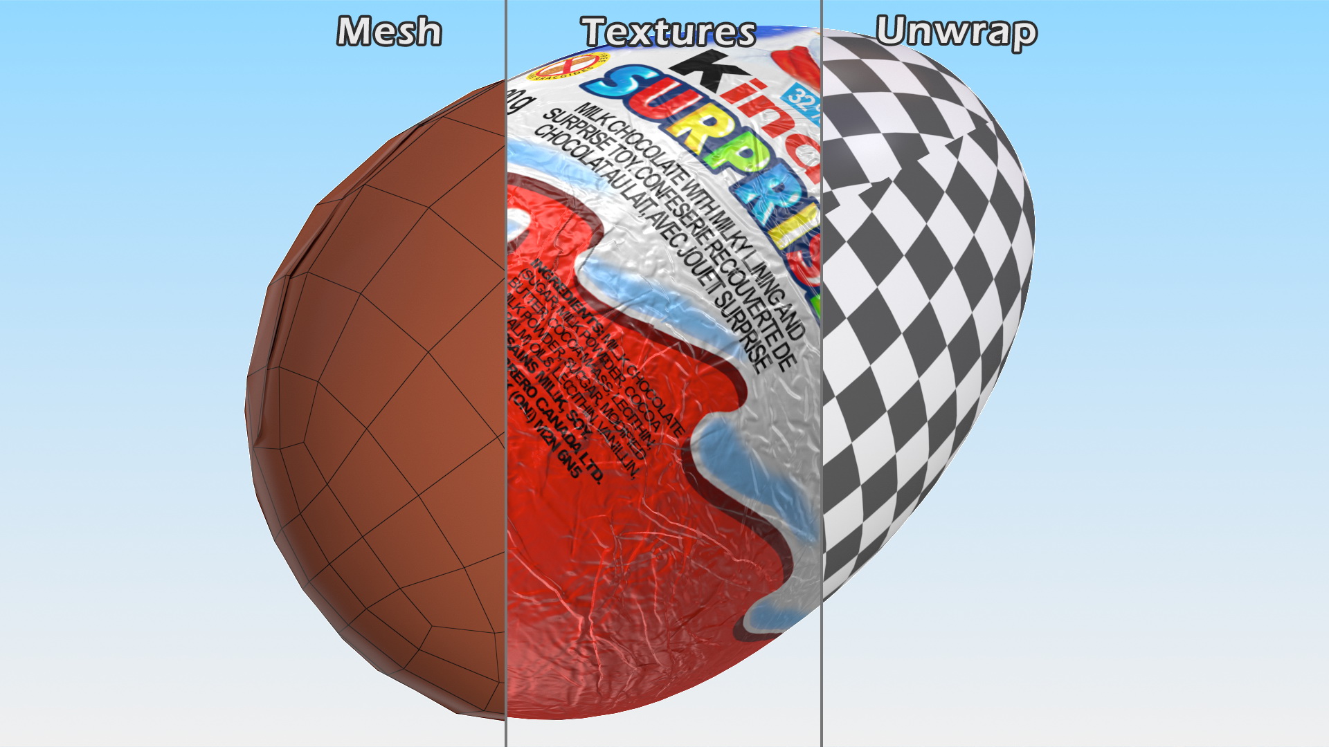 Kinder Surprise Christmas Chocolate Egg 3D model