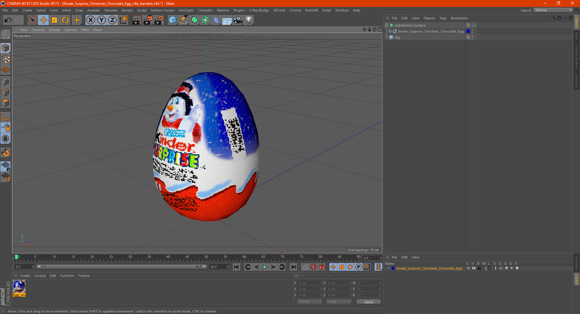 Kinder Surprise Christmas Chocolate Egg 3D model