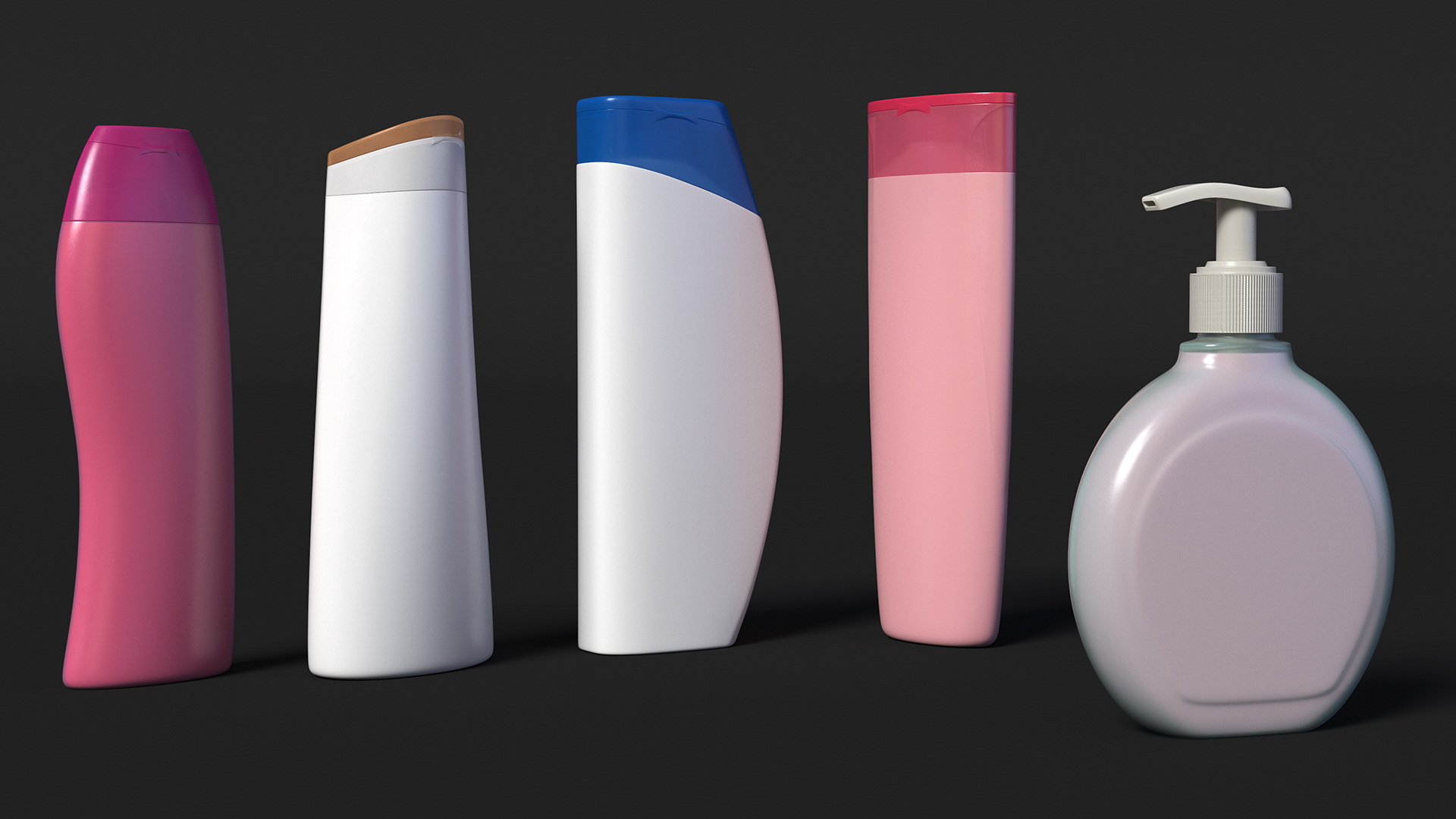 3D model 400ml Shampoo Bottles Set