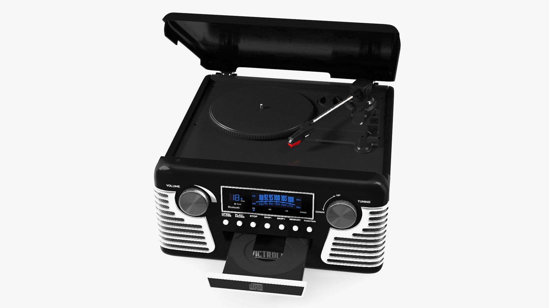 3D model Victrola Black Retro Turntable