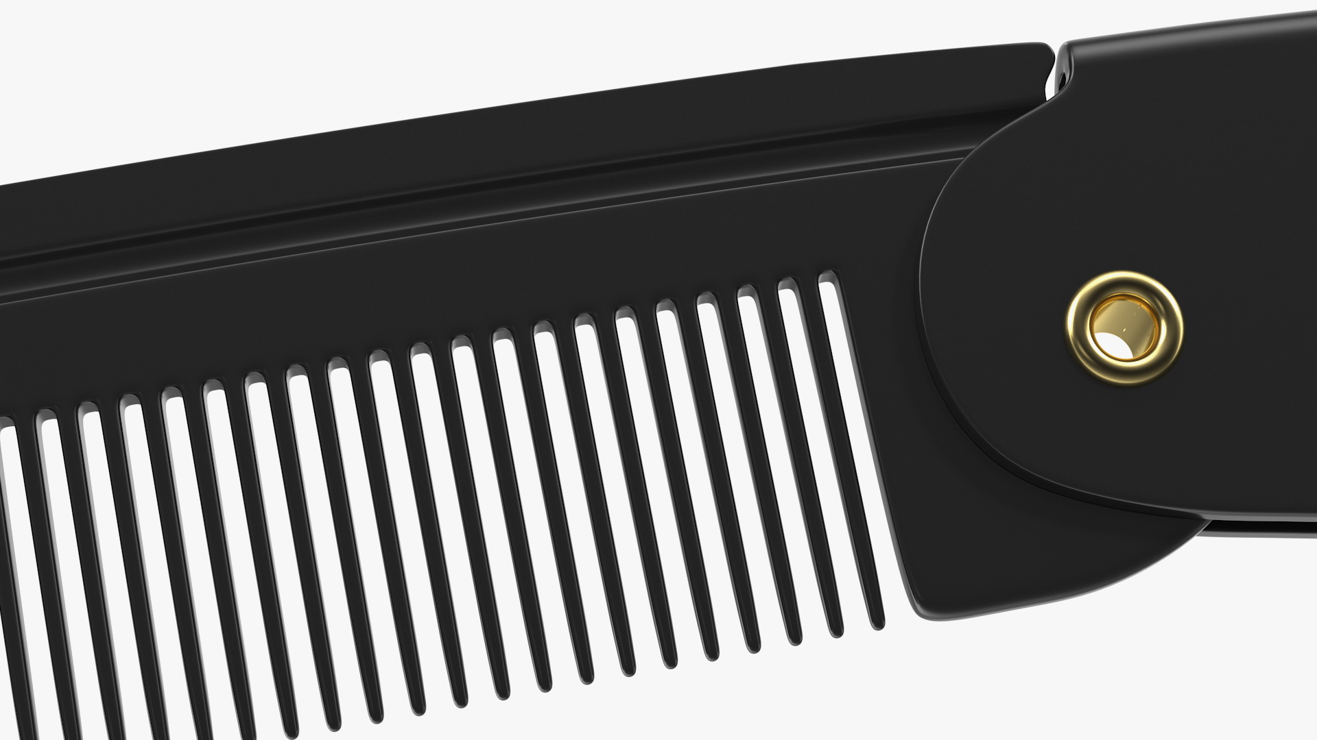 3D model Folding Pocket Comb Black