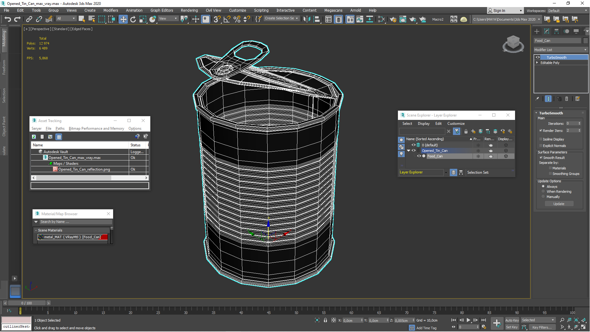 Opened Tin Can 3D model