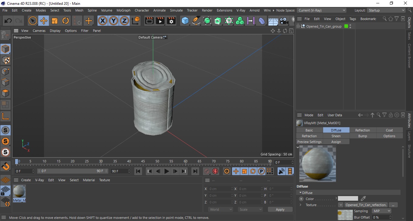 Opened Tin Can 3D model