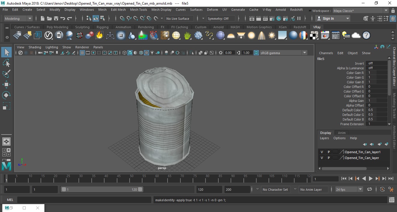 Opened Tin Can 3D model