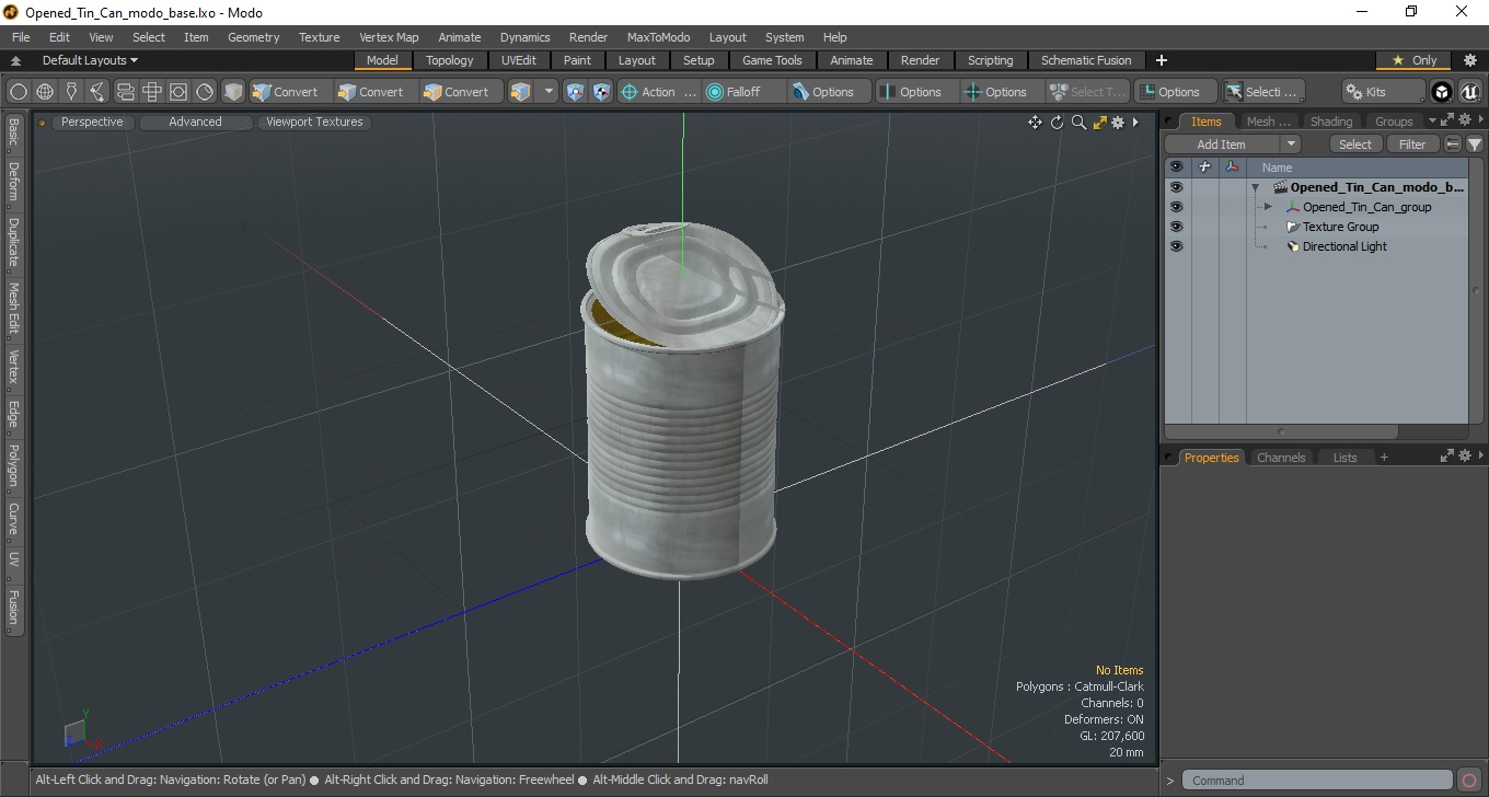 Opened Tin Can 3D model