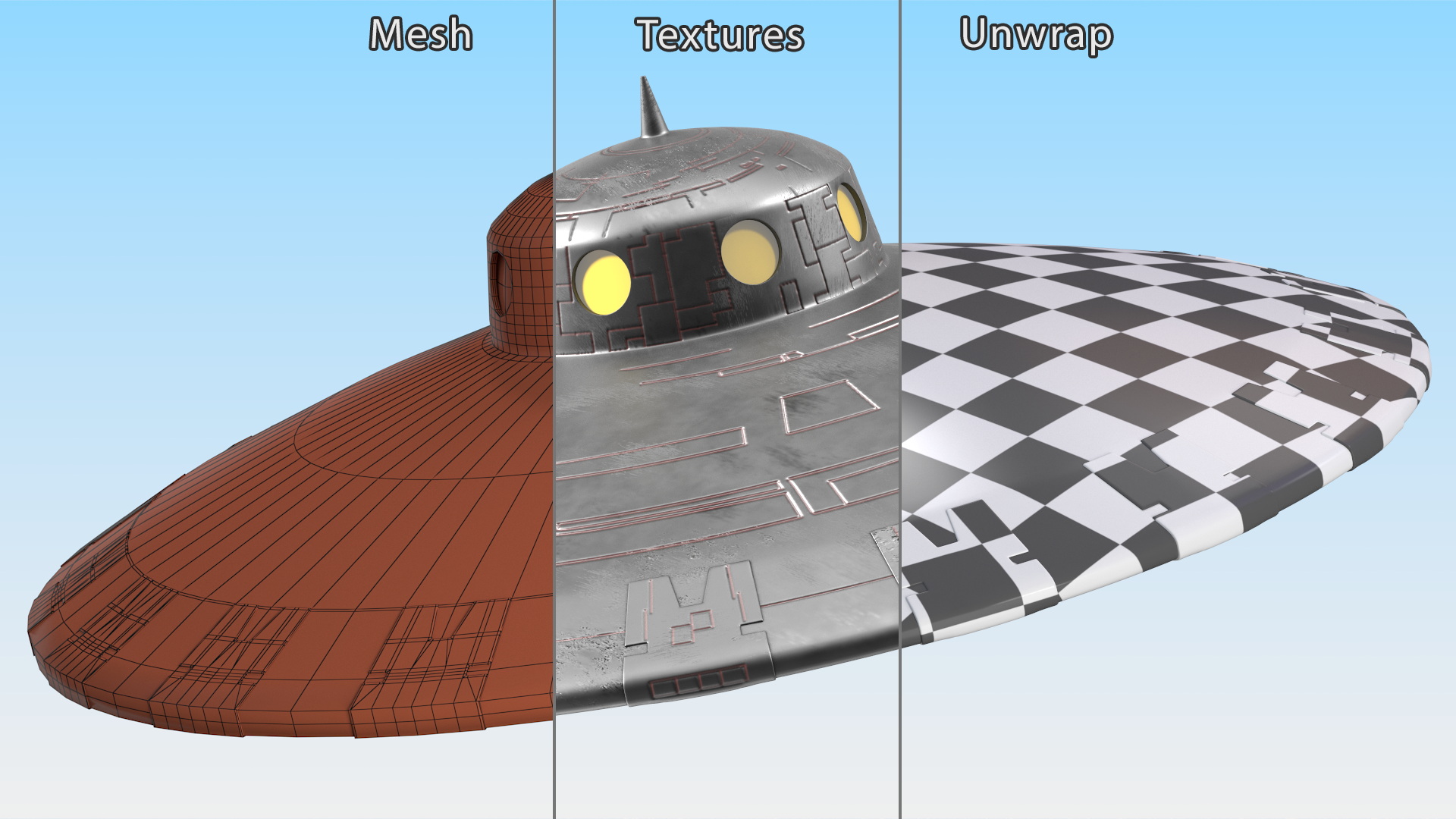 3D Fly Old UFO Ship