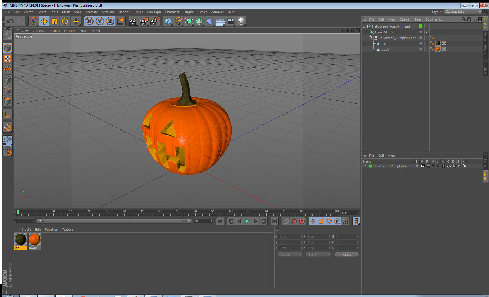 3D Halloween Pumpkinhead