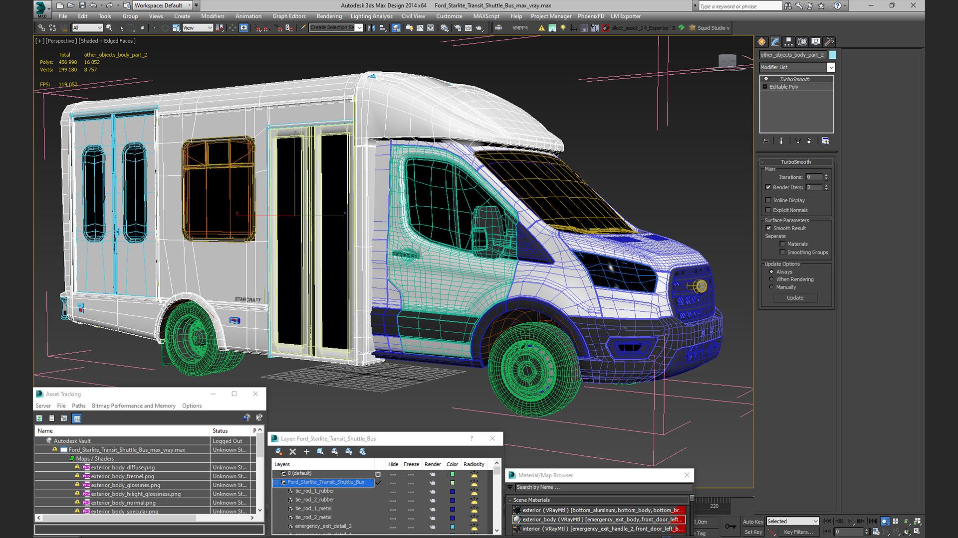 3D Ford Starlite Transit Shuttle Bus model