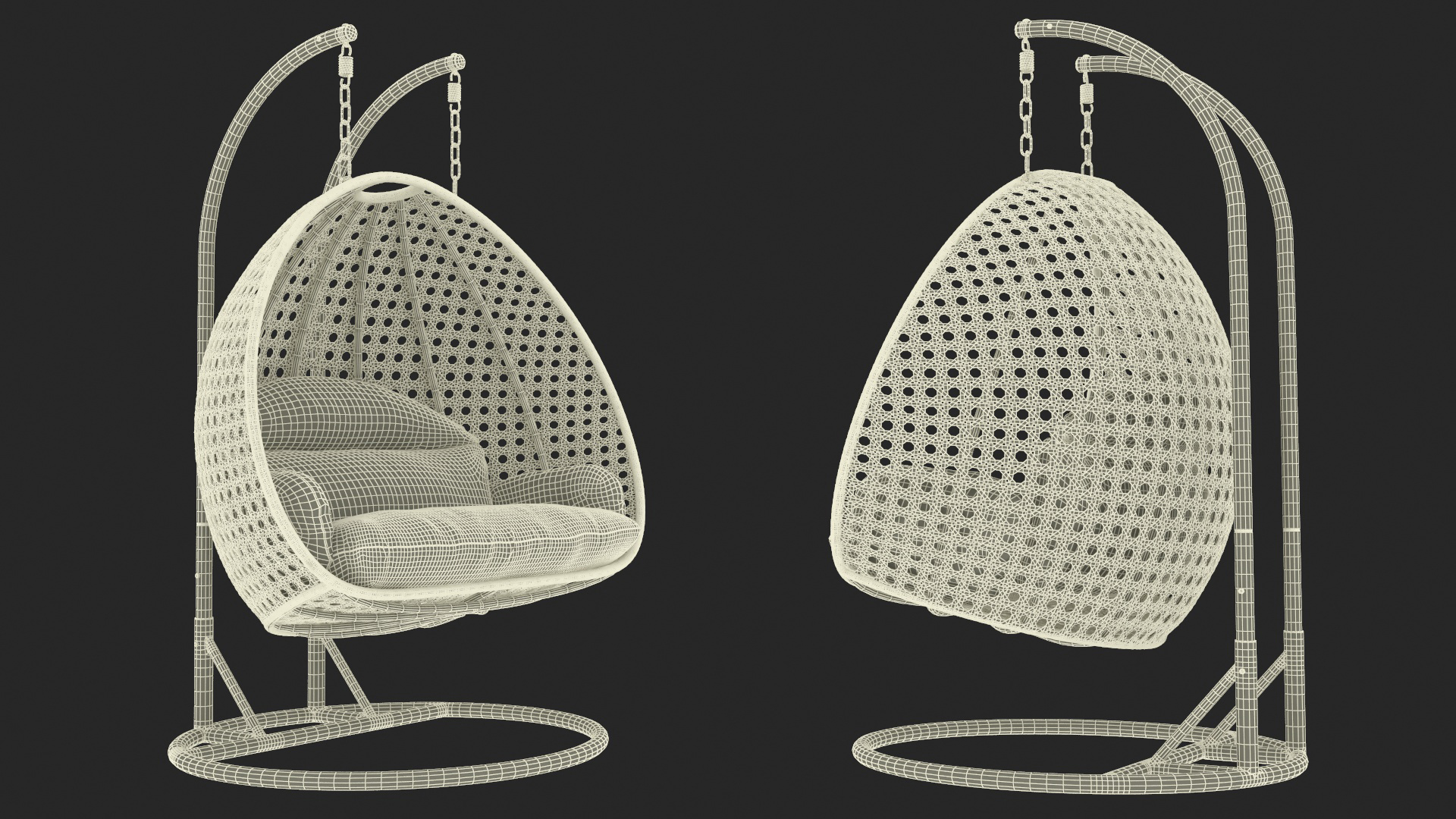 3D model Garden Hanging Egg Chair White