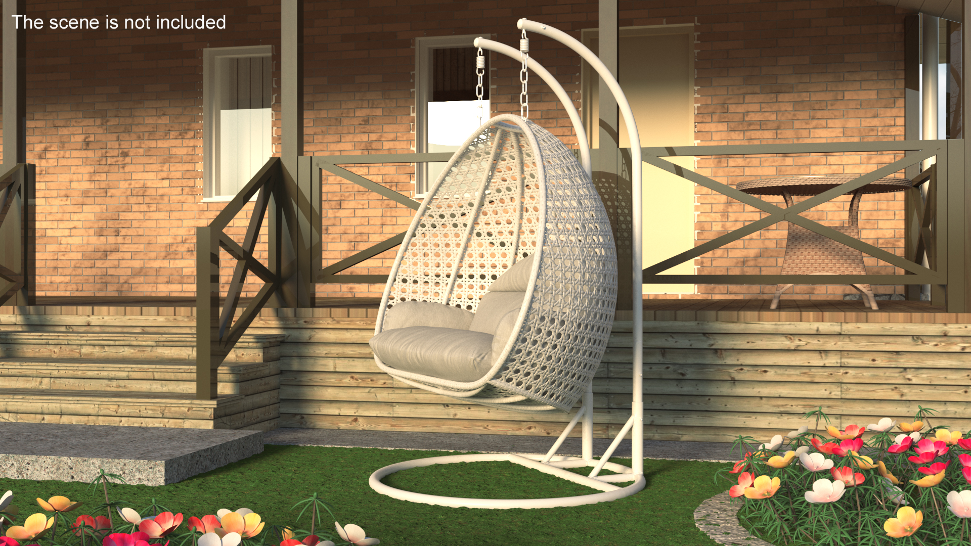 3D model Garden Hanging Egg Chair White