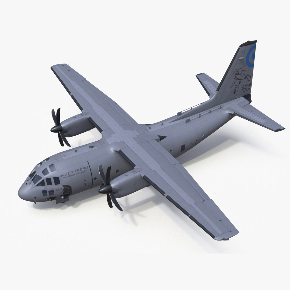 Aircraft Alenia C-27J Spartan Greece Rigged for Cinema 4D 3D