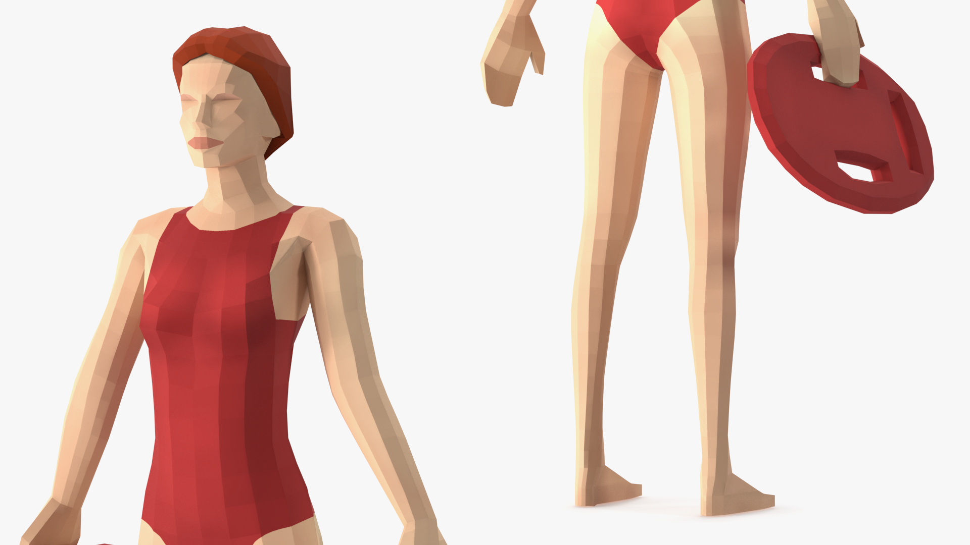 3D Low Poly Lifeguard model