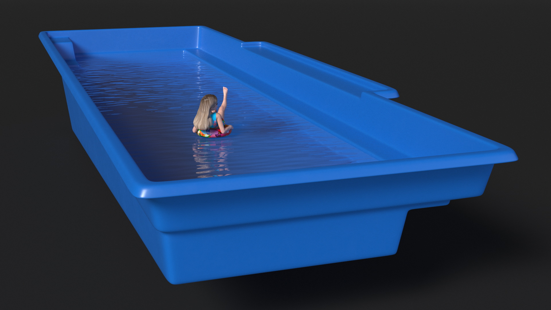 3D model Plunge Pool and Child Girl Swimming