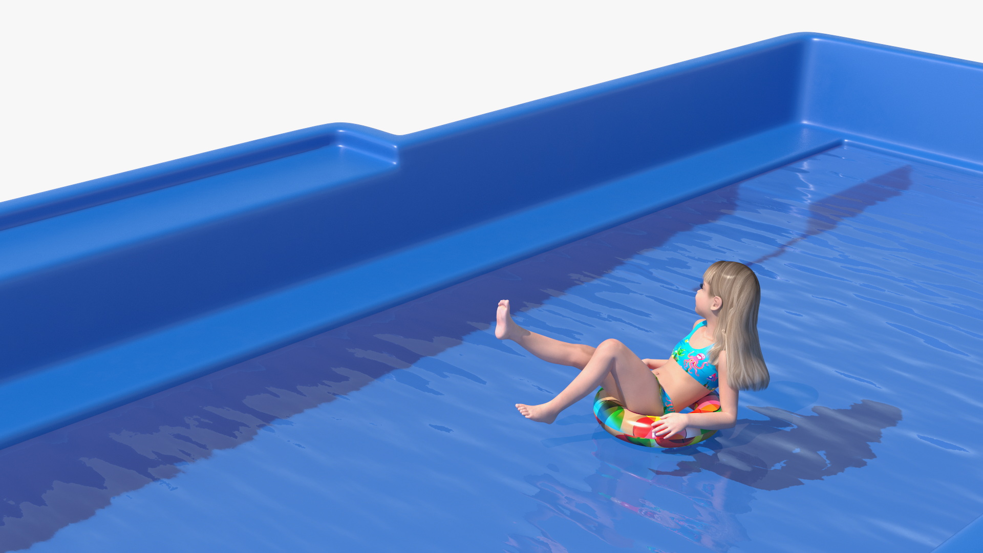 3D model Plunge Pool and Child Girl Swimming