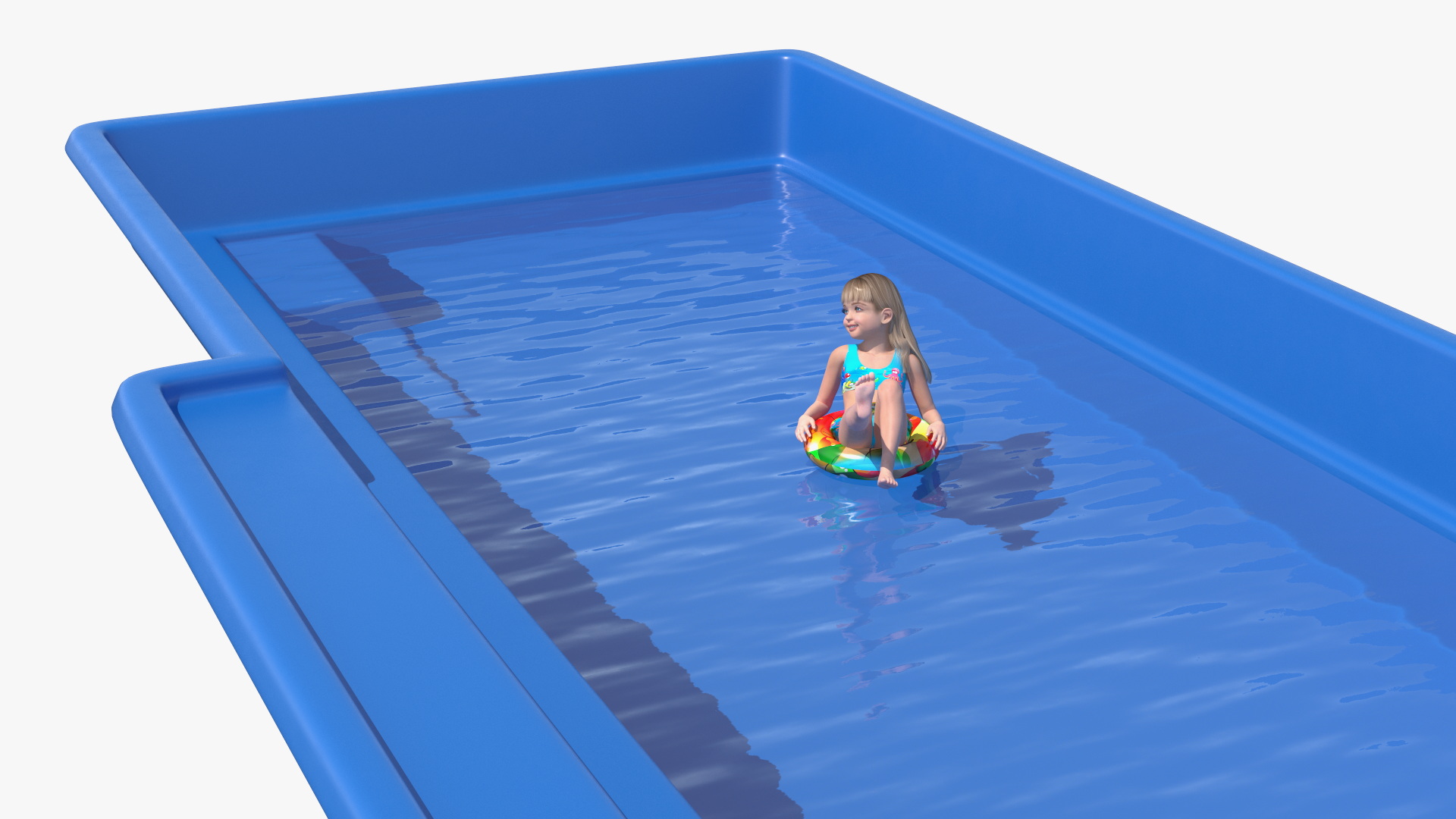 3D model Plunge Pool and Child Girl Swimming