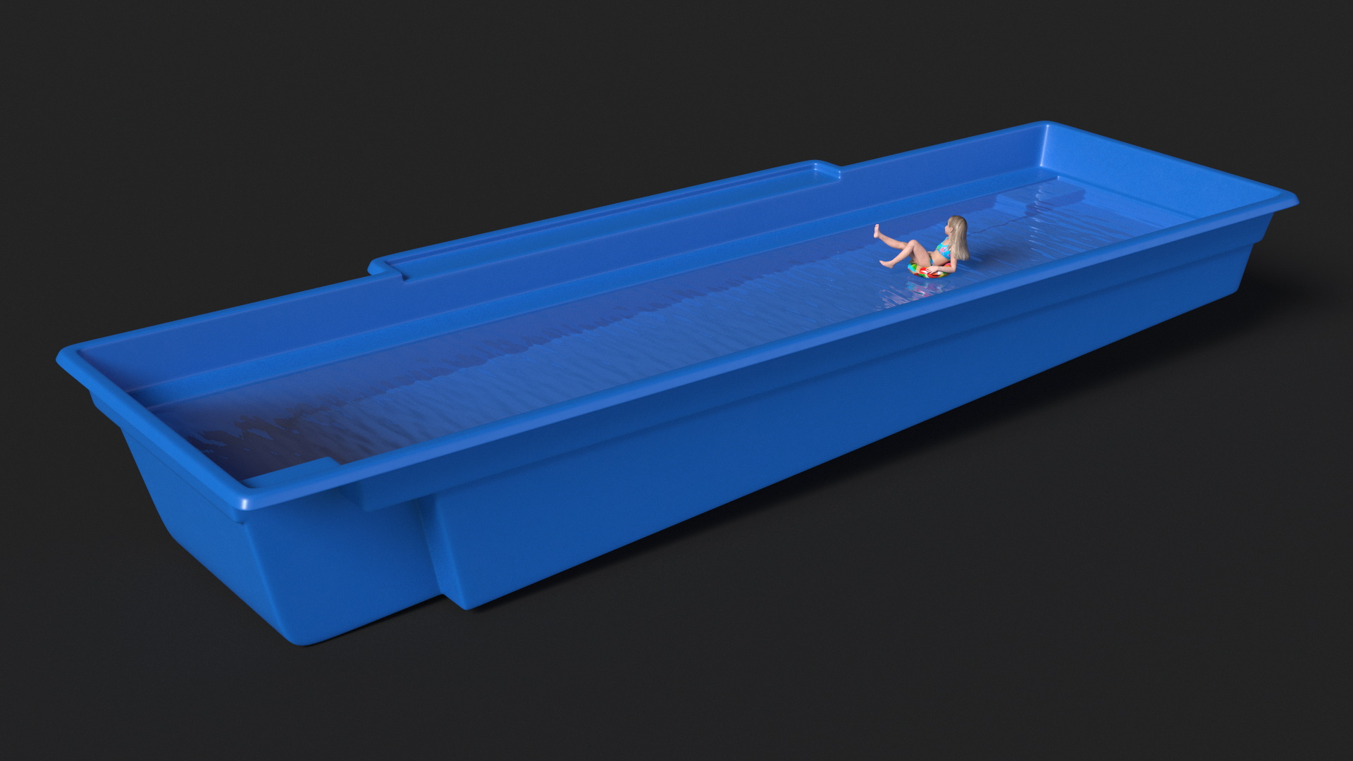 3D model Plunge Pool and Child Girl Swimming