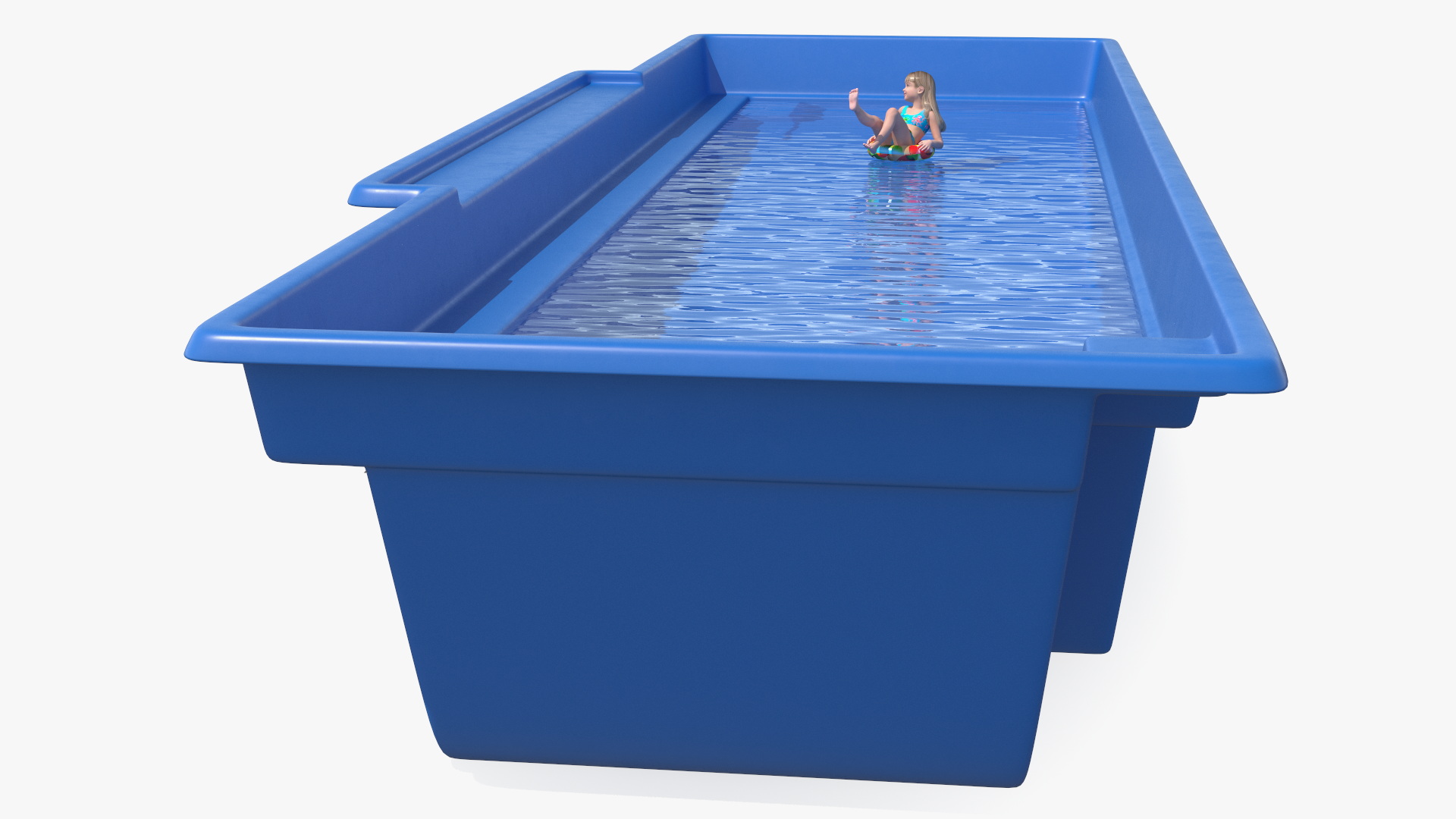 3D model Plunge Pool and Child Girl Swimming