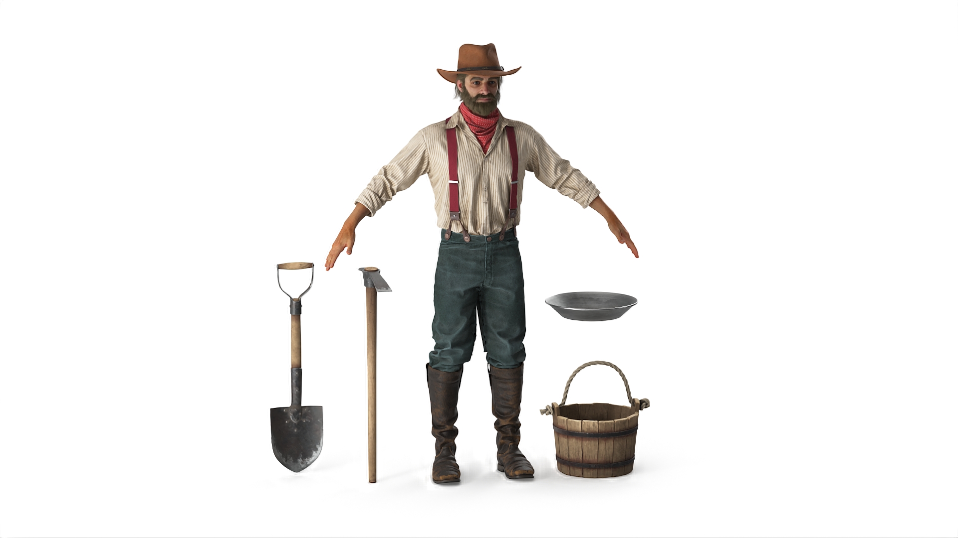 Gold Rush Miner Rigged 3D