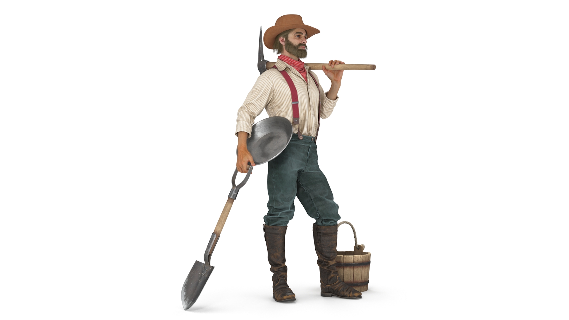 Gold Rush Miner Rigged 3D