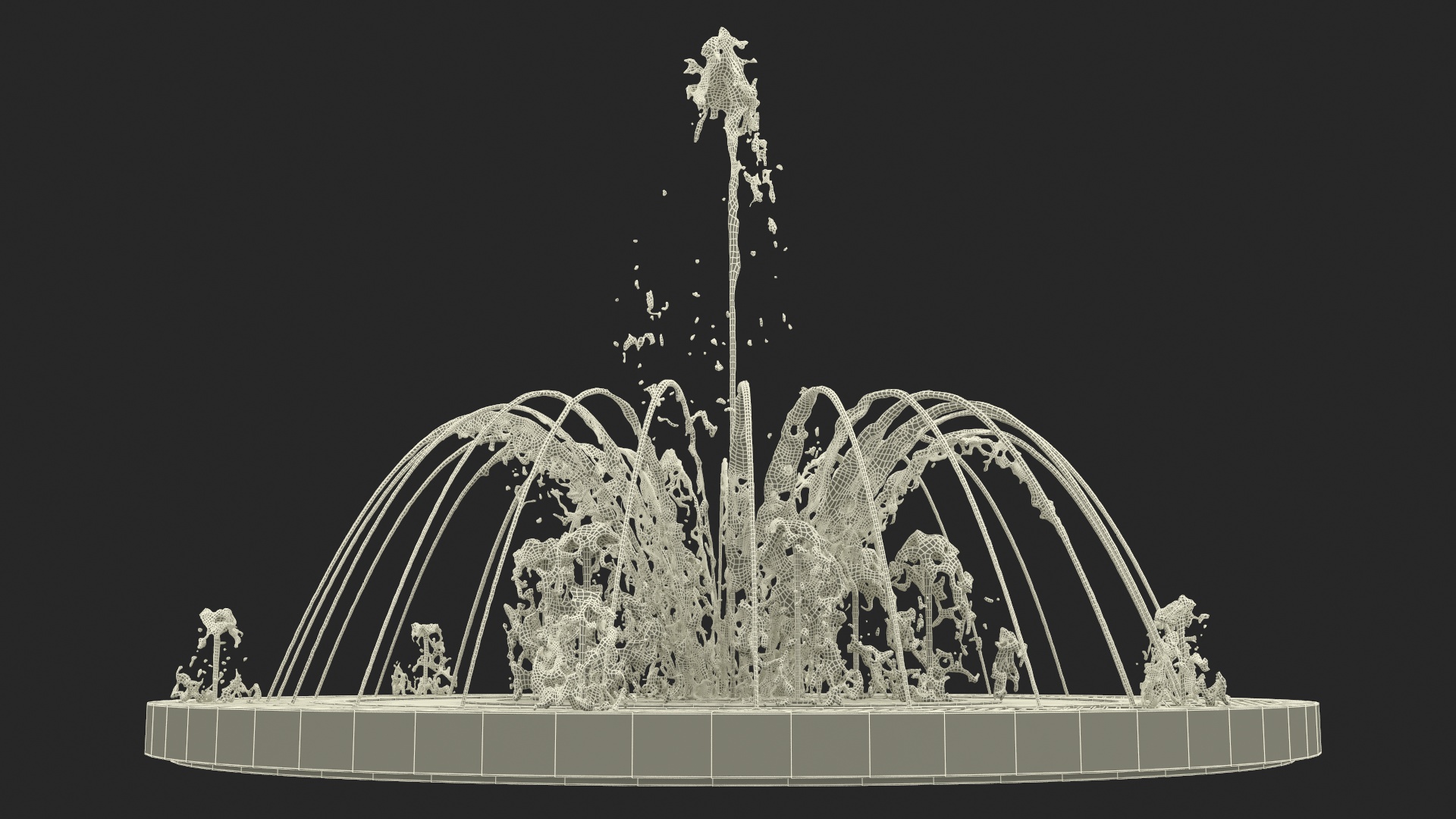 Designer Dry Fountain Round 3D